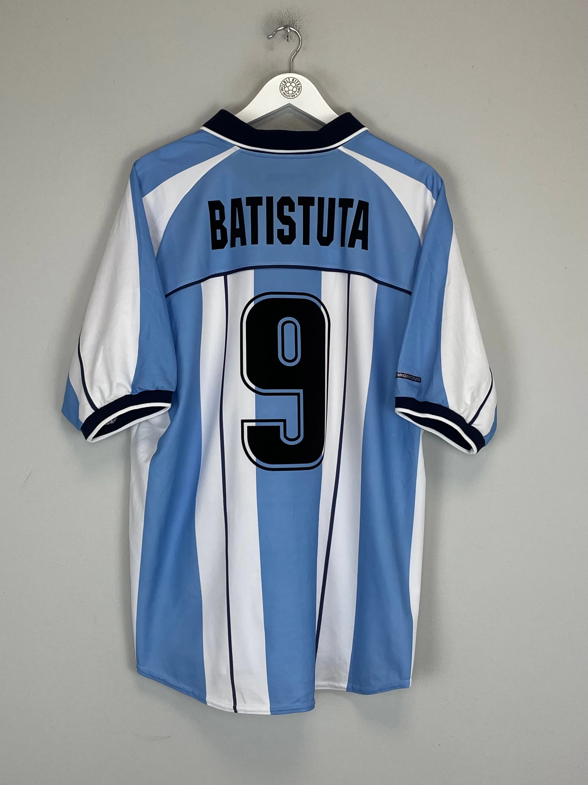 Moisture Control System 2000/01 ARGENTINA BATISTUTA #9 HOME SHIRT (XL) REEBOK