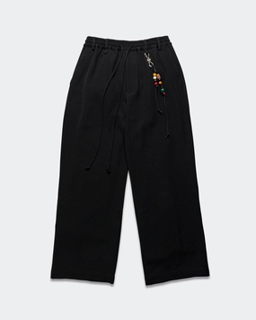 Chilly Day Layers Relaxed Lounge Pant - Black Poly Gab