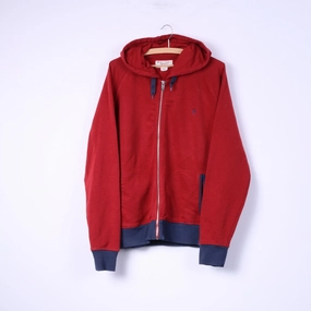 Original Penguin Mens XL Sweatshirt Red Hooded Full Zipper Sportswear Top product recommendation Fashion Statement