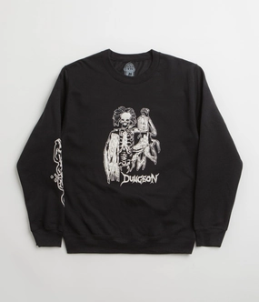 Dungeon Lights Out Crewneck Sweatshirt - Black appropriate for parties