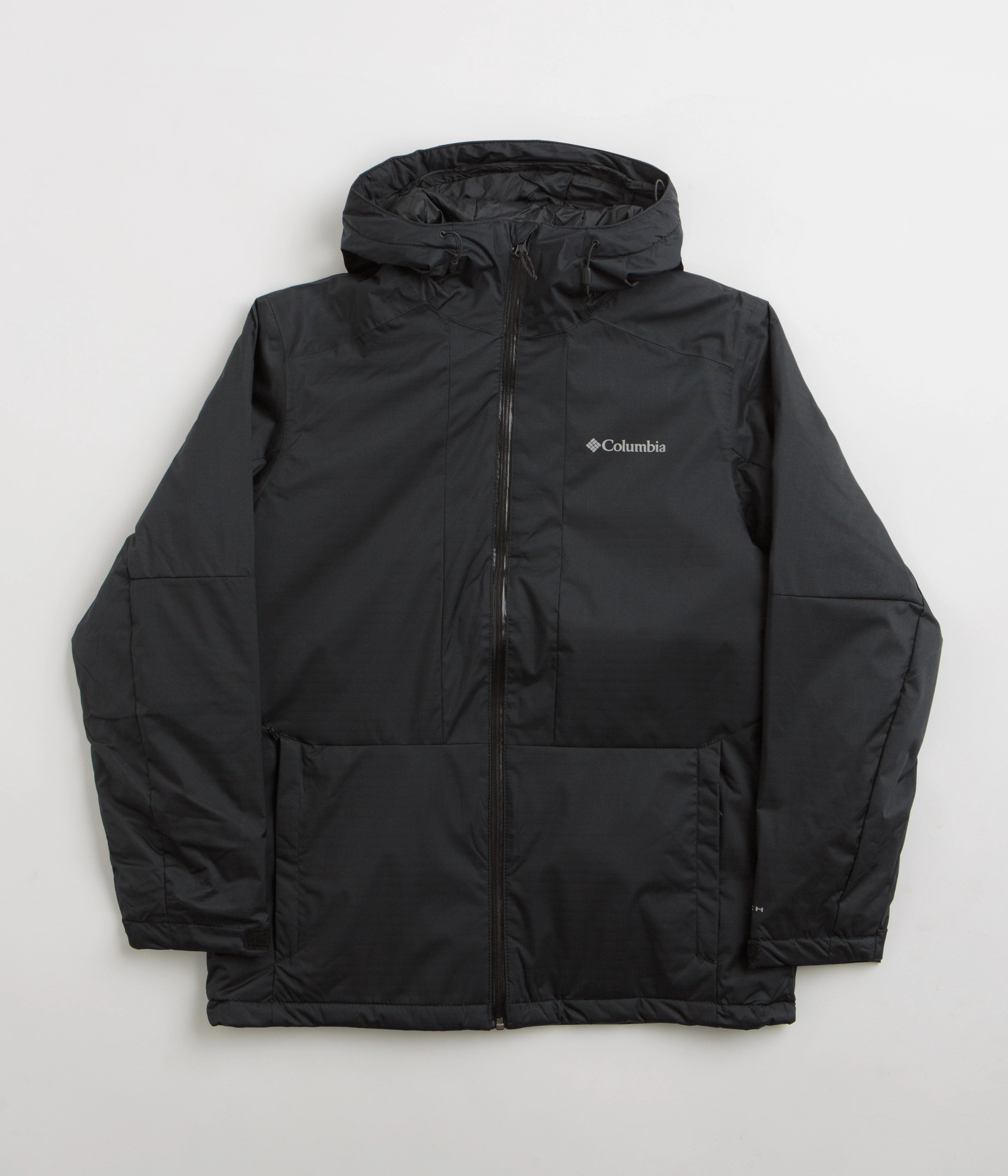 Dual Zipper System Hooded Columbia Point Park II Insulated Jacket - Black