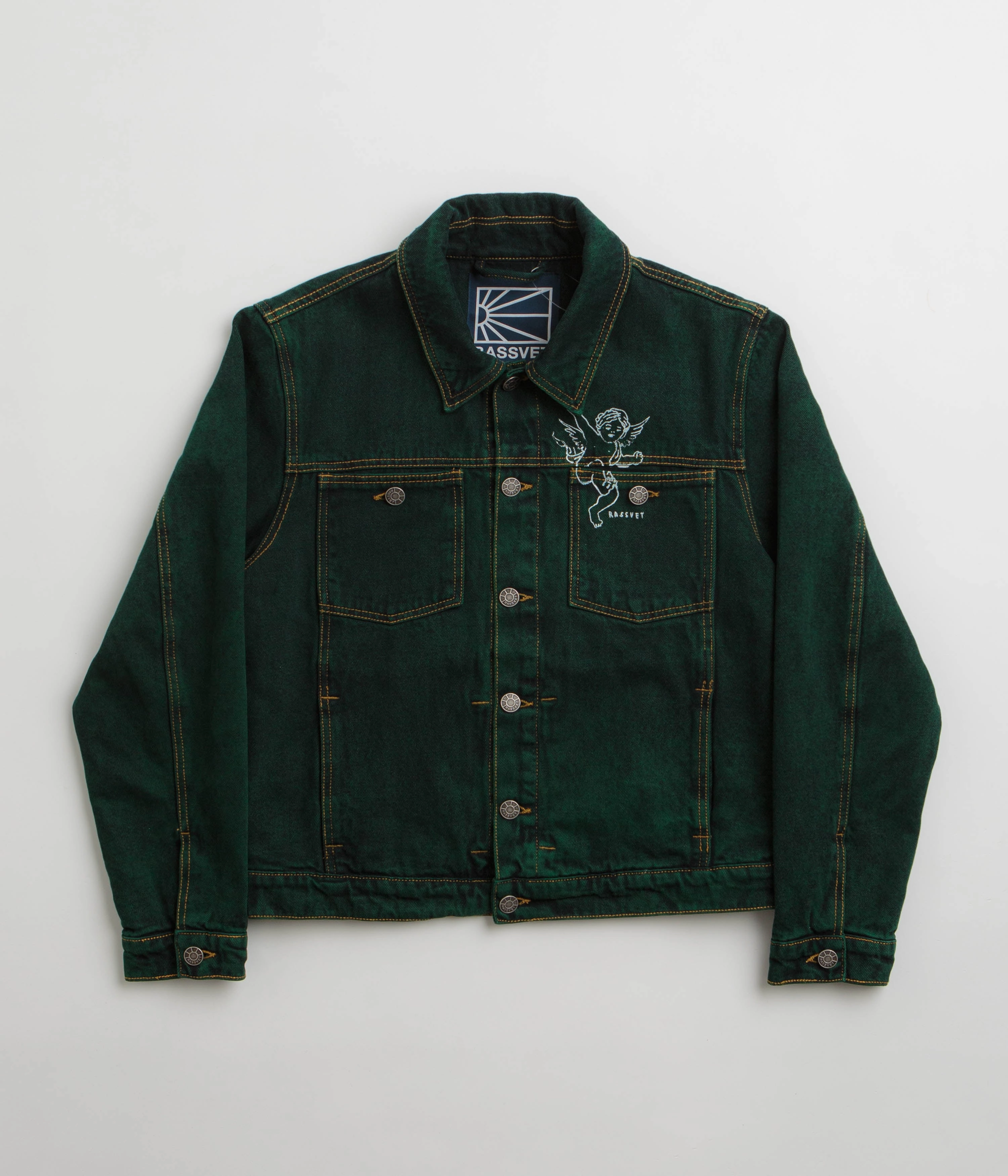 Light Coverage Rassvet Lined Denim Jacket - Green