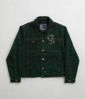 Light Coverage Rassvet Lined Denim Jacket - Green