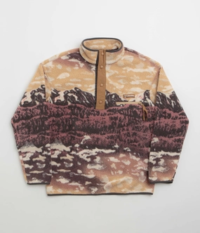 Cold Gear Columbia Helvetia II Printed Half Snap Fleece - Camel Brown / Sisters