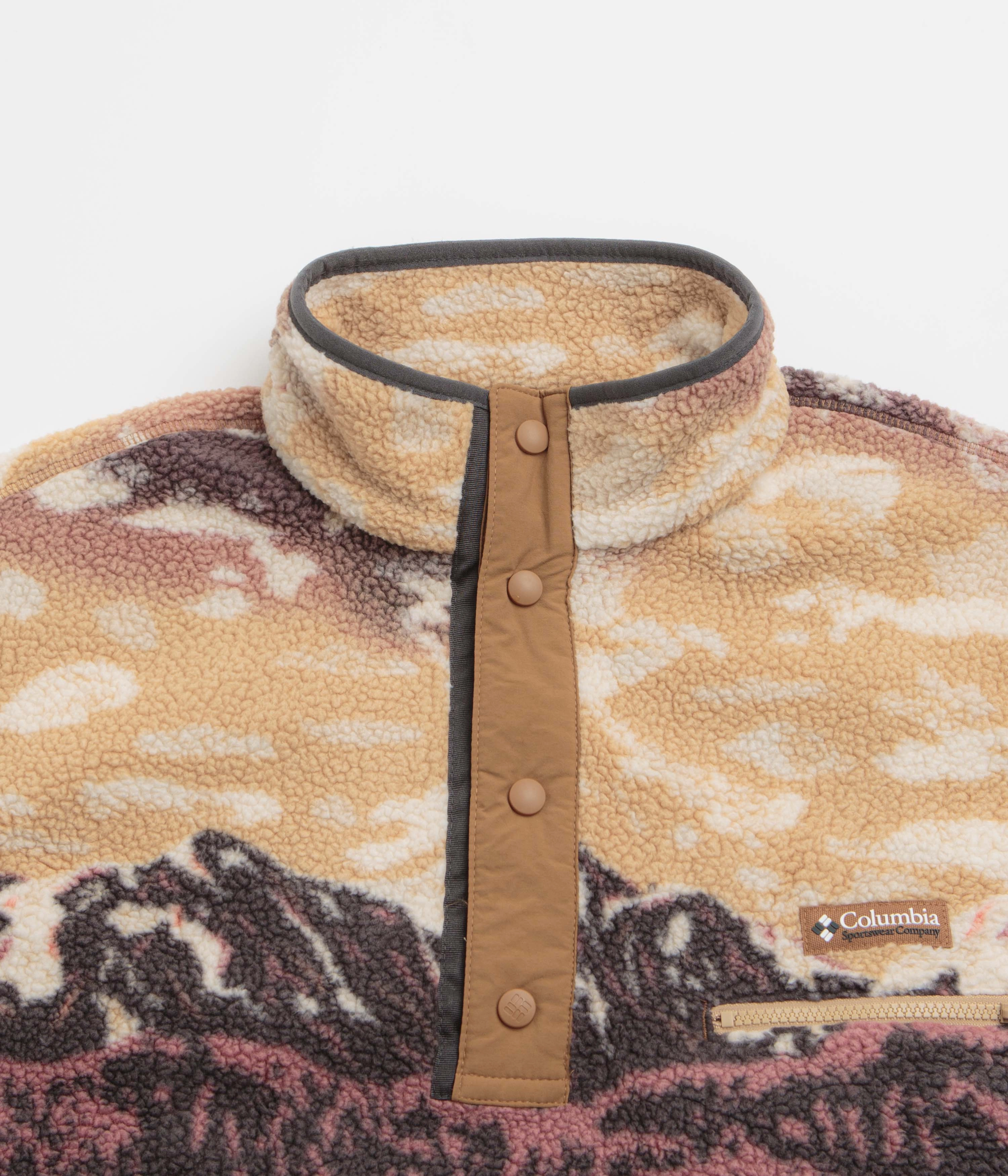 Daily Look Lounge Friendly Columbia Helvetia II Printed Half Snap Fleece - Camel Brown / Sisters