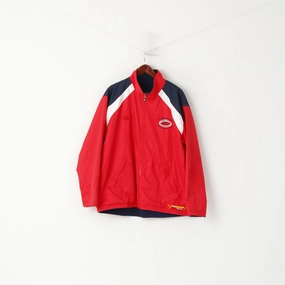 work event Canterbury of New Zealand Men L Jacket Red Navy Double Sided Titan Groups Tour 2005