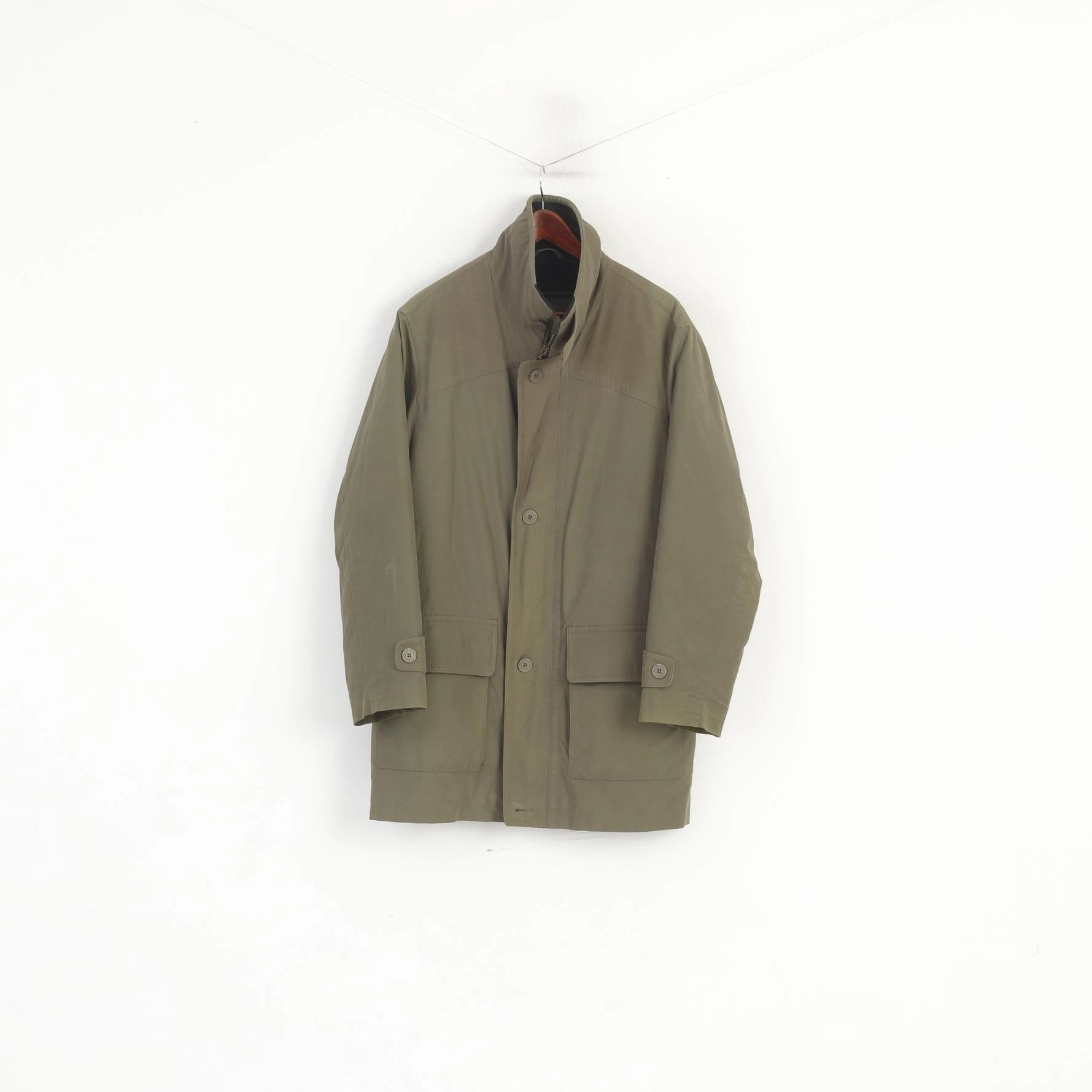 Gamatex Men 48 M Jacket Khaki Padded Country Retro Full Zip Casual Parka Urban Look