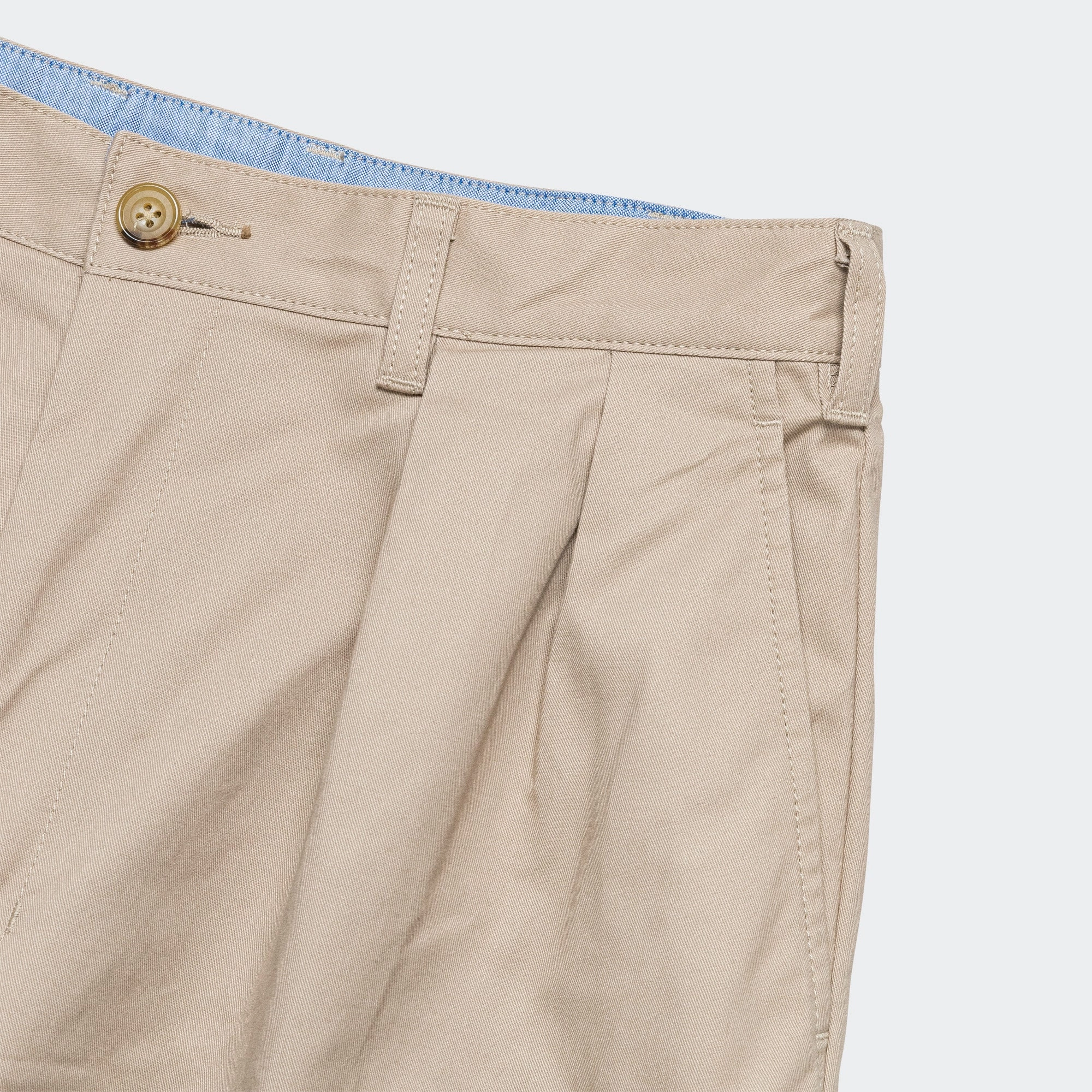 2 Pleats Trousers Twill - Khaki elastic waistband ExtendedSizeRange