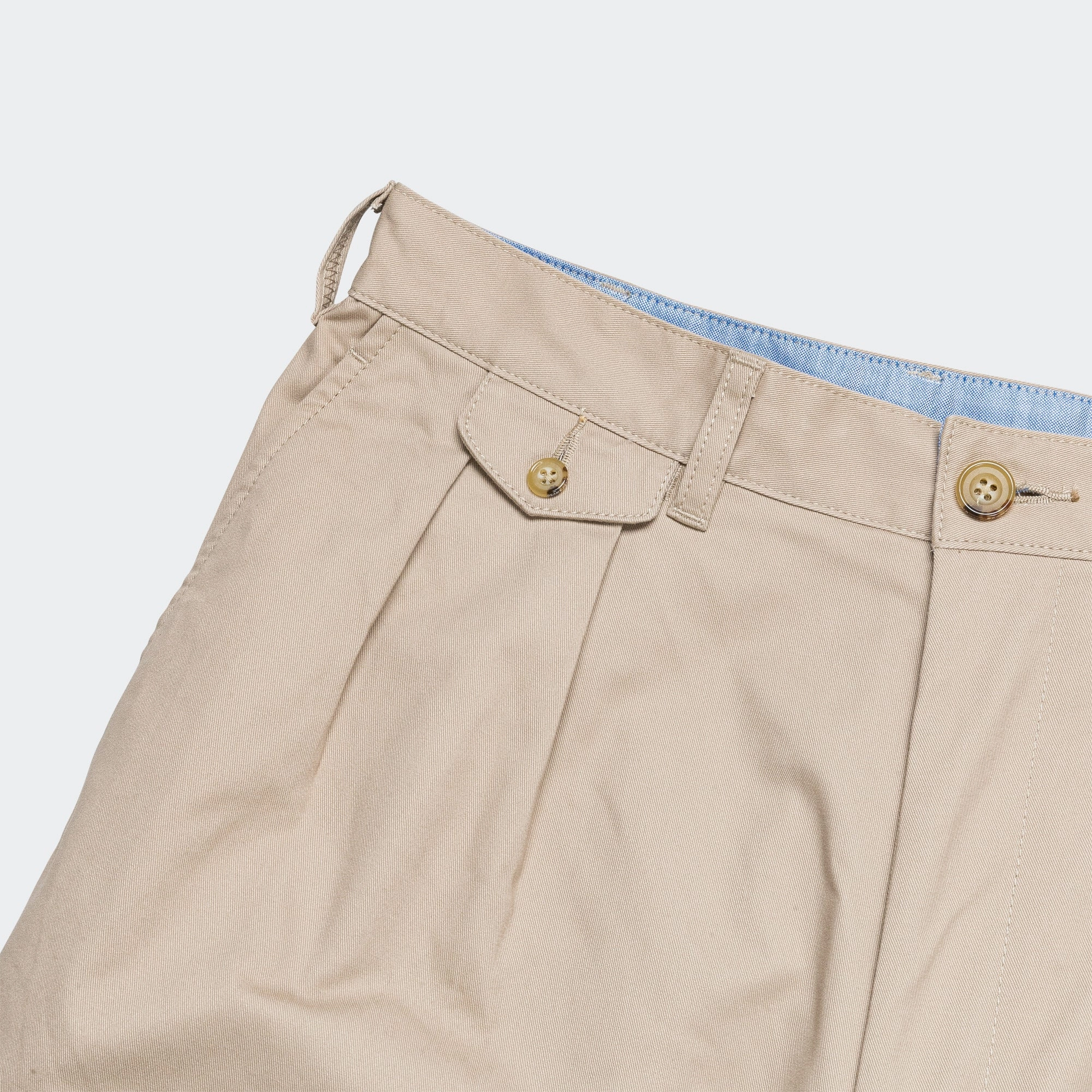 2 Pleats Trousers Twill - Khaki anti slip grip