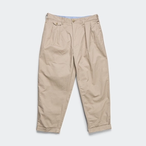 UV Protection Relaxed Look 2 Pleats Trousers Twill - Khaki