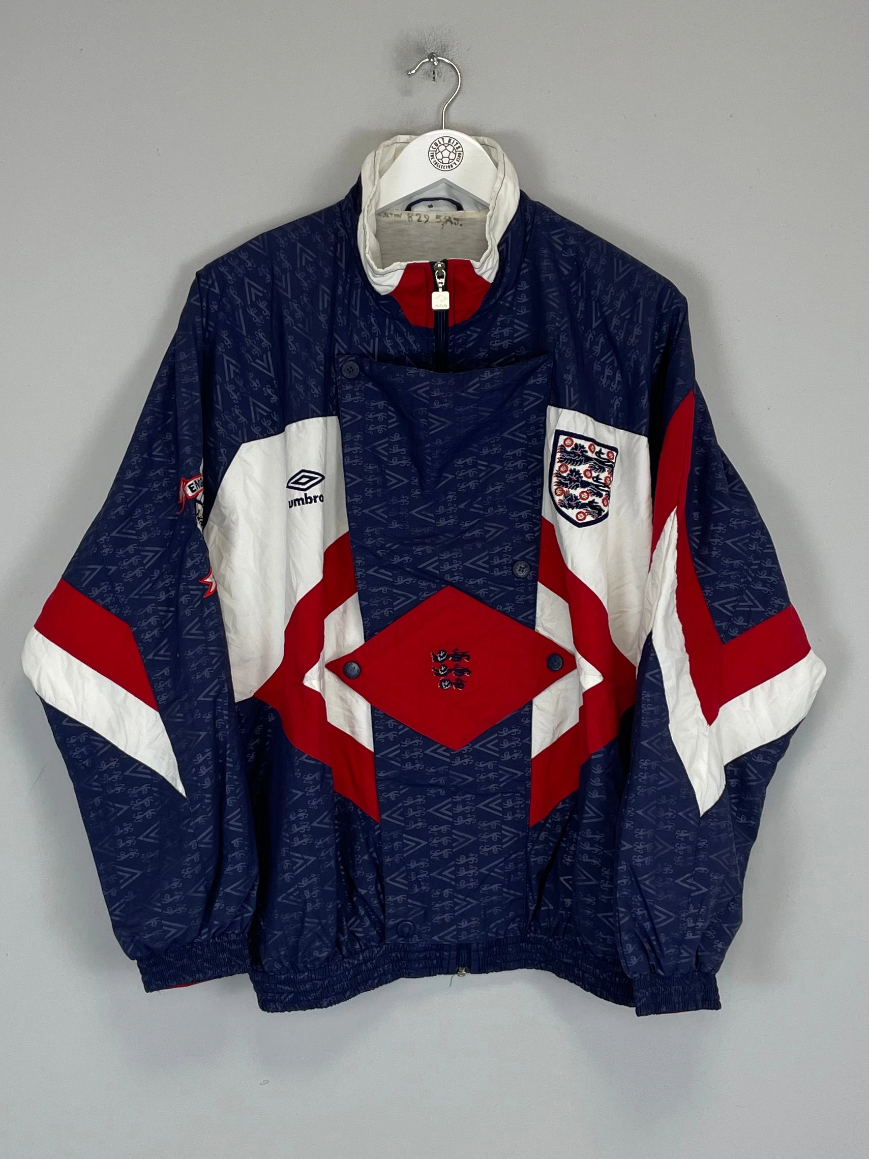 Universal Ventilation Channel Engineering 1990/92 ENGLAND TRACK JACKET (M) UMBRO