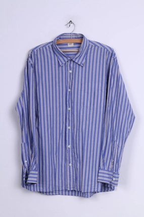 Clean Edge Trim Cotton Traders Mens XL Casual Shirt Button Down Collar Striped