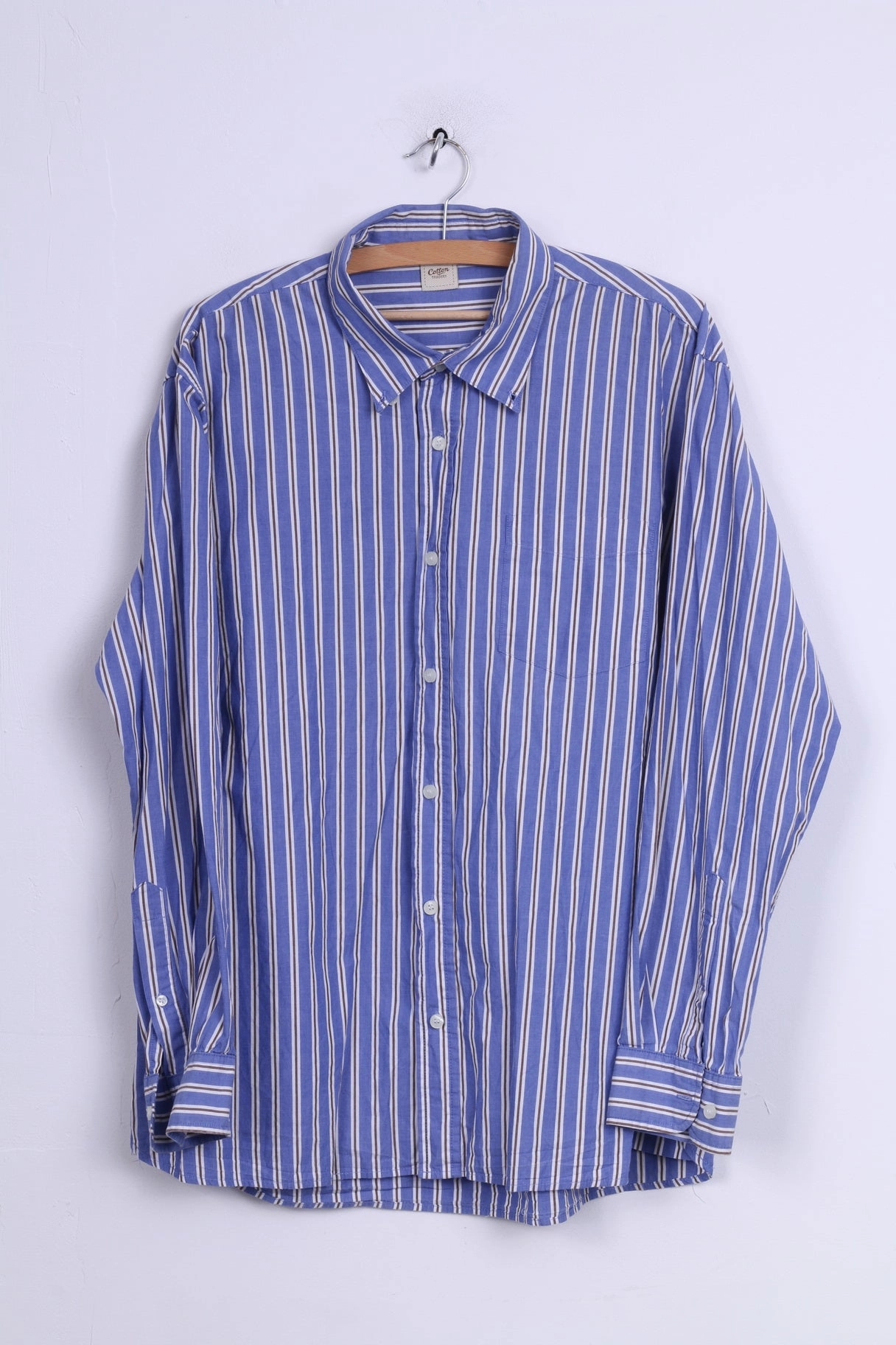 Clean Edge Trim Cotton Traders Mens XL Casual Shirt Button Down Collar Striped
