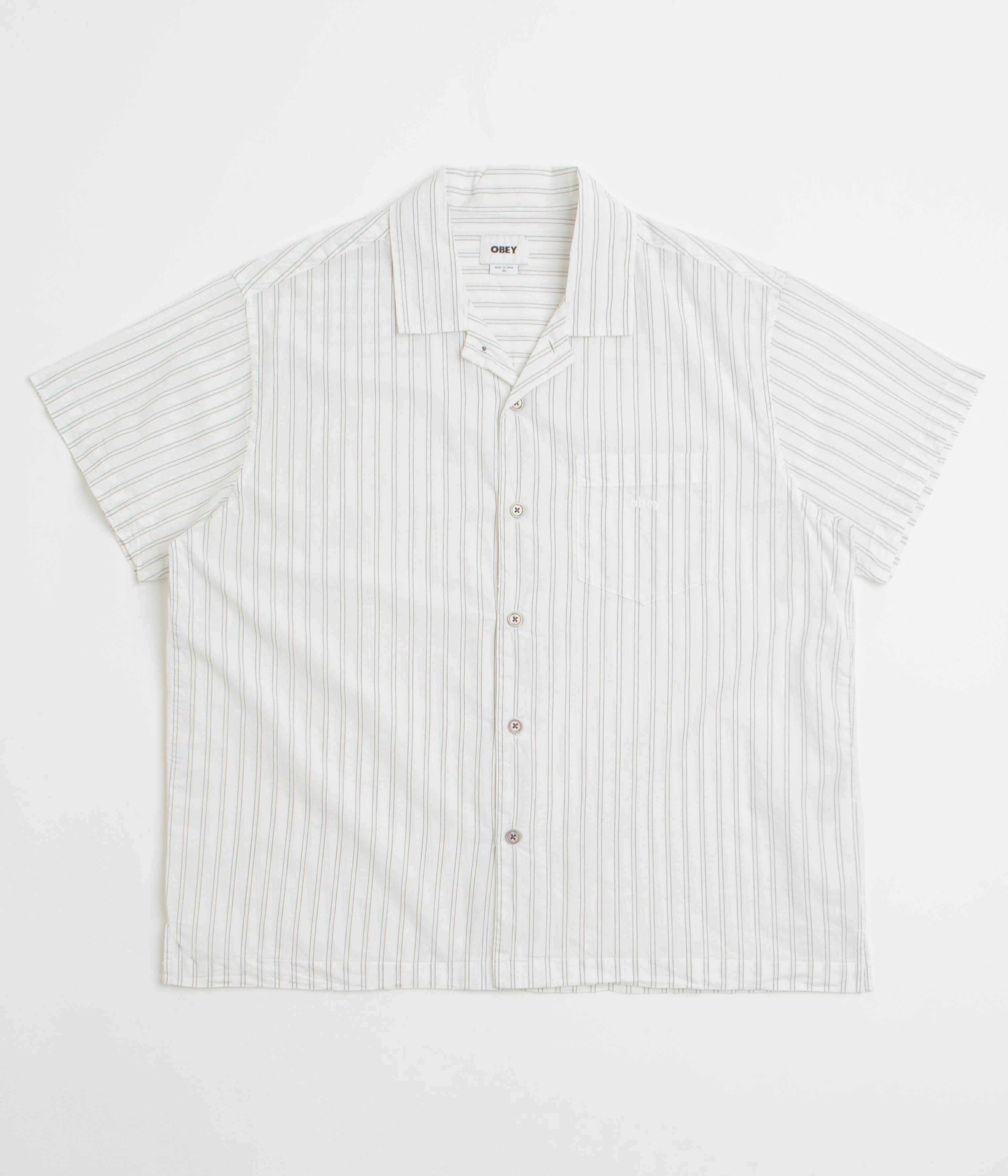 Hooded Option Obey Rizzo Short Sleeve Shirt - White Multi