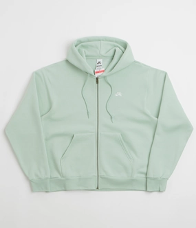 Flexible Waistband Lightweight Feel Nike SB Essential Logo Full Zip Hoodie - Pistachio Frost / White