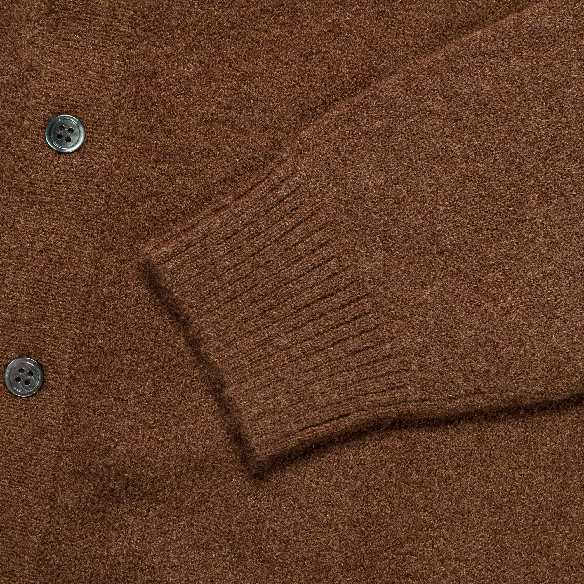 Alpaca Mix Polo Cardigan - Light Brown Ready To Go Merino Wool