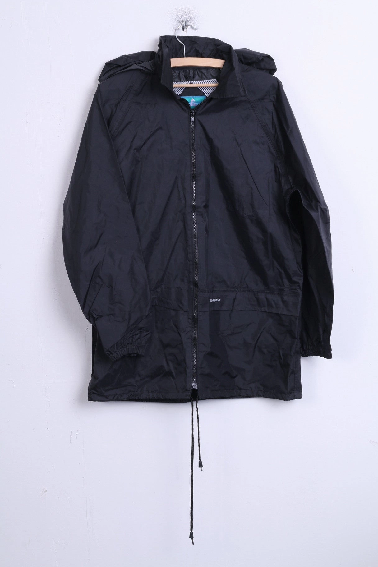 HIGH POINT Mens M Jacket Black Waterproof System Hood Nylon High-Tech Jacket Closet