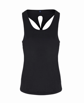 unmanned Body Mapped Panels Women's Yoga Knot Vest | BLACK