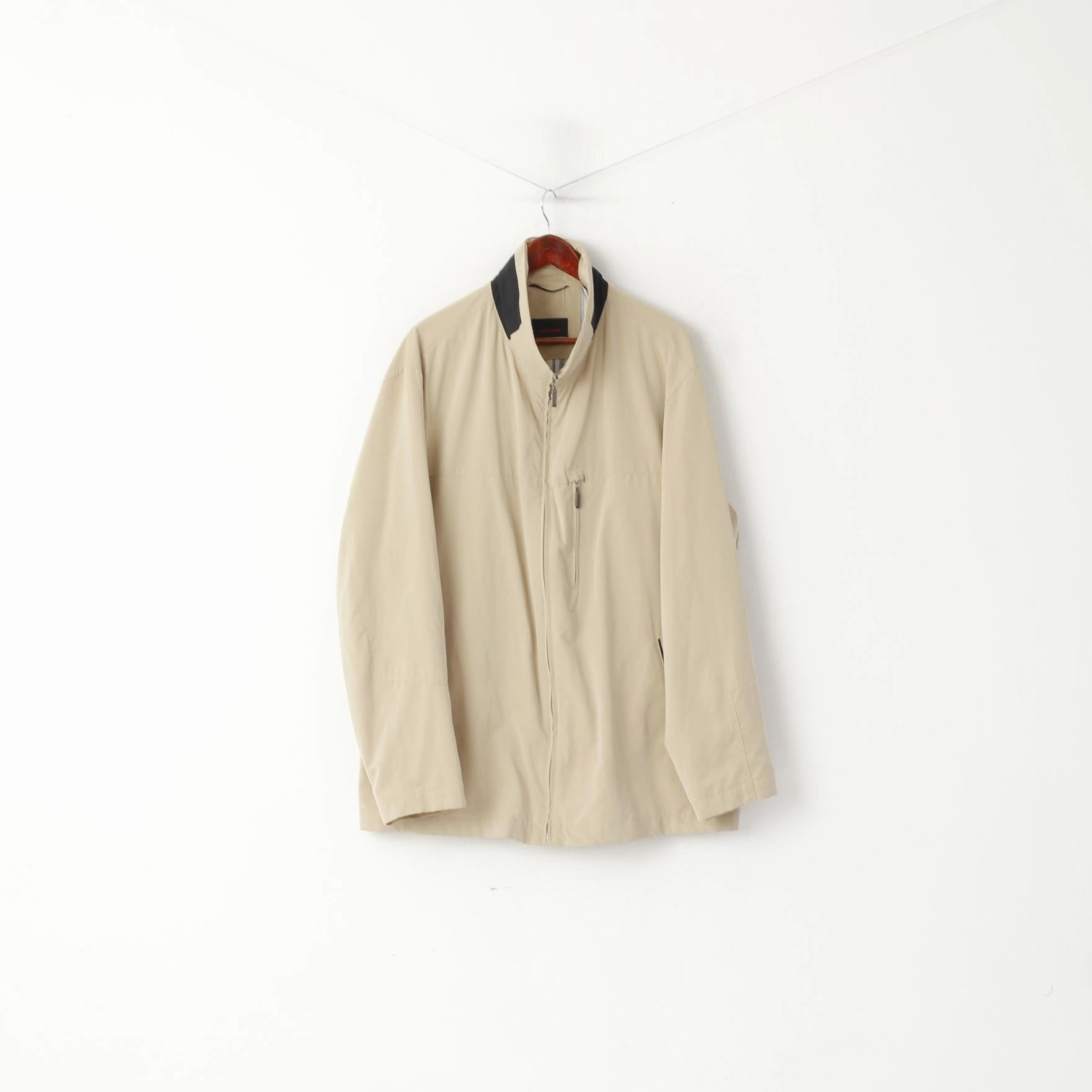 Pierre Cardin Men 58 XXL Jacket Beige Casual Lightweight Zip Up Funkcional Top Rack suitable for video shooting