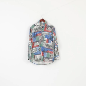 Mountain Retreat Eco friendly materials Andre Leon Men M Casual Shirt Multicoloured Traditional Alpine Aspen Ski Vintage Top