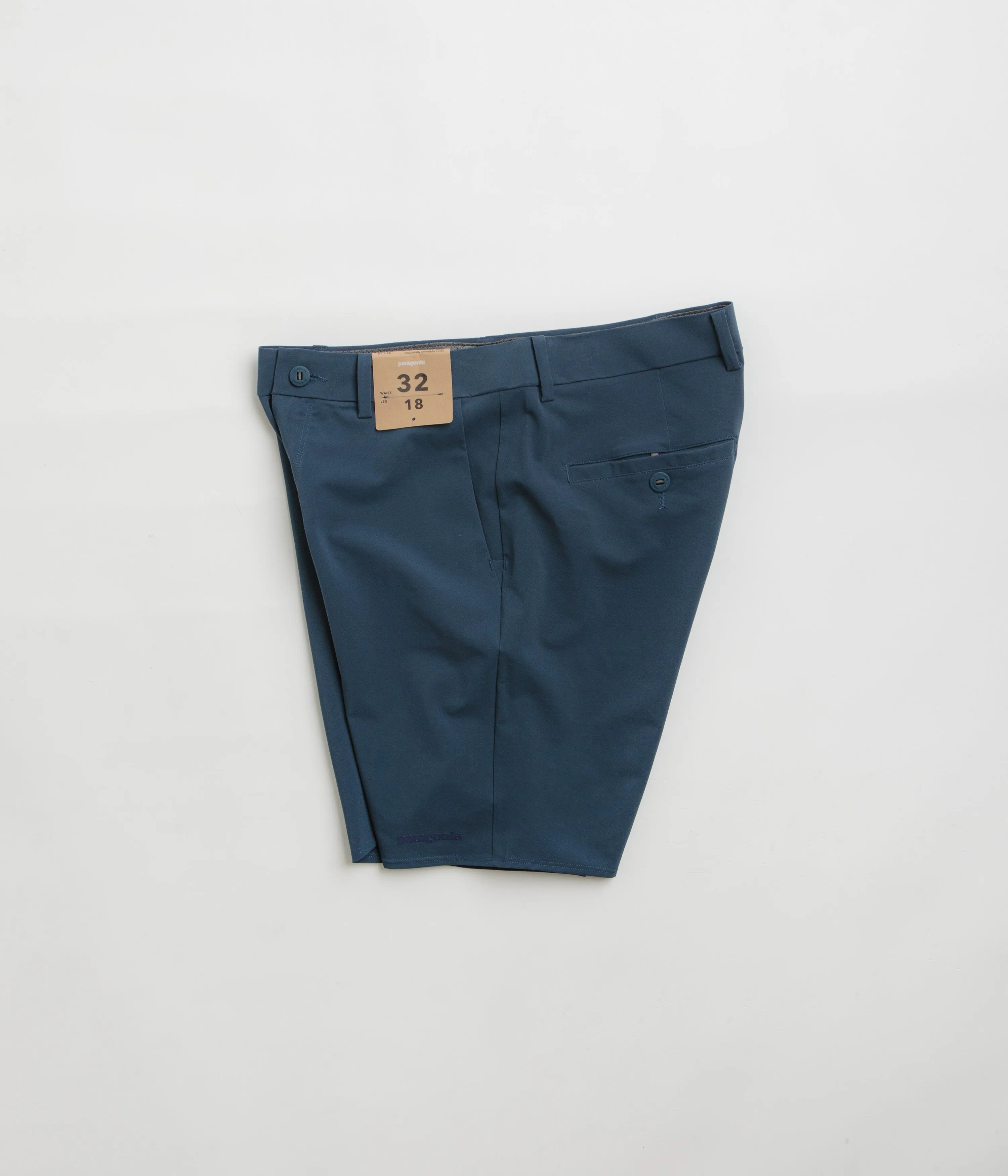 Non Binding Waistline Hidden Storage Compartment Patagonia Hydropeak Hybrid Walk 18" Shorts - Tidepool Blue