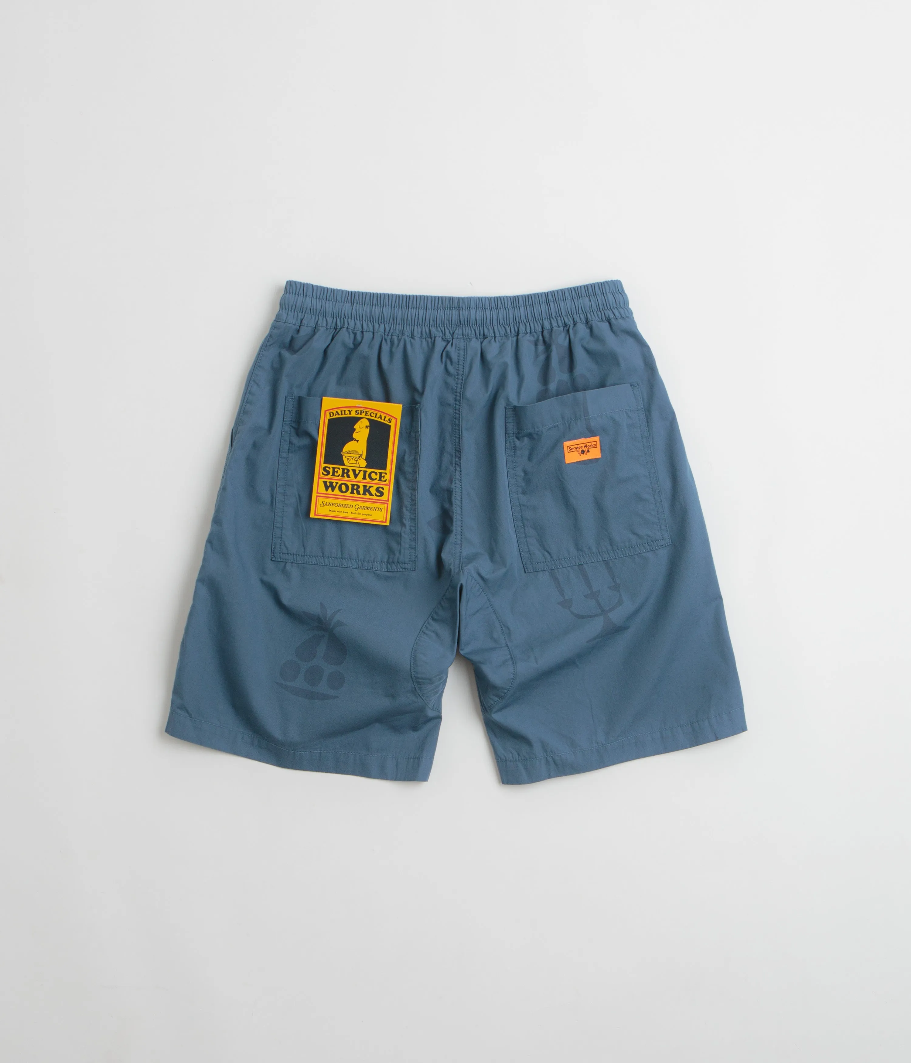 Mesh Fabric Hassle free maintenance Service Works Poplin Printed Chef Shorts - Slate