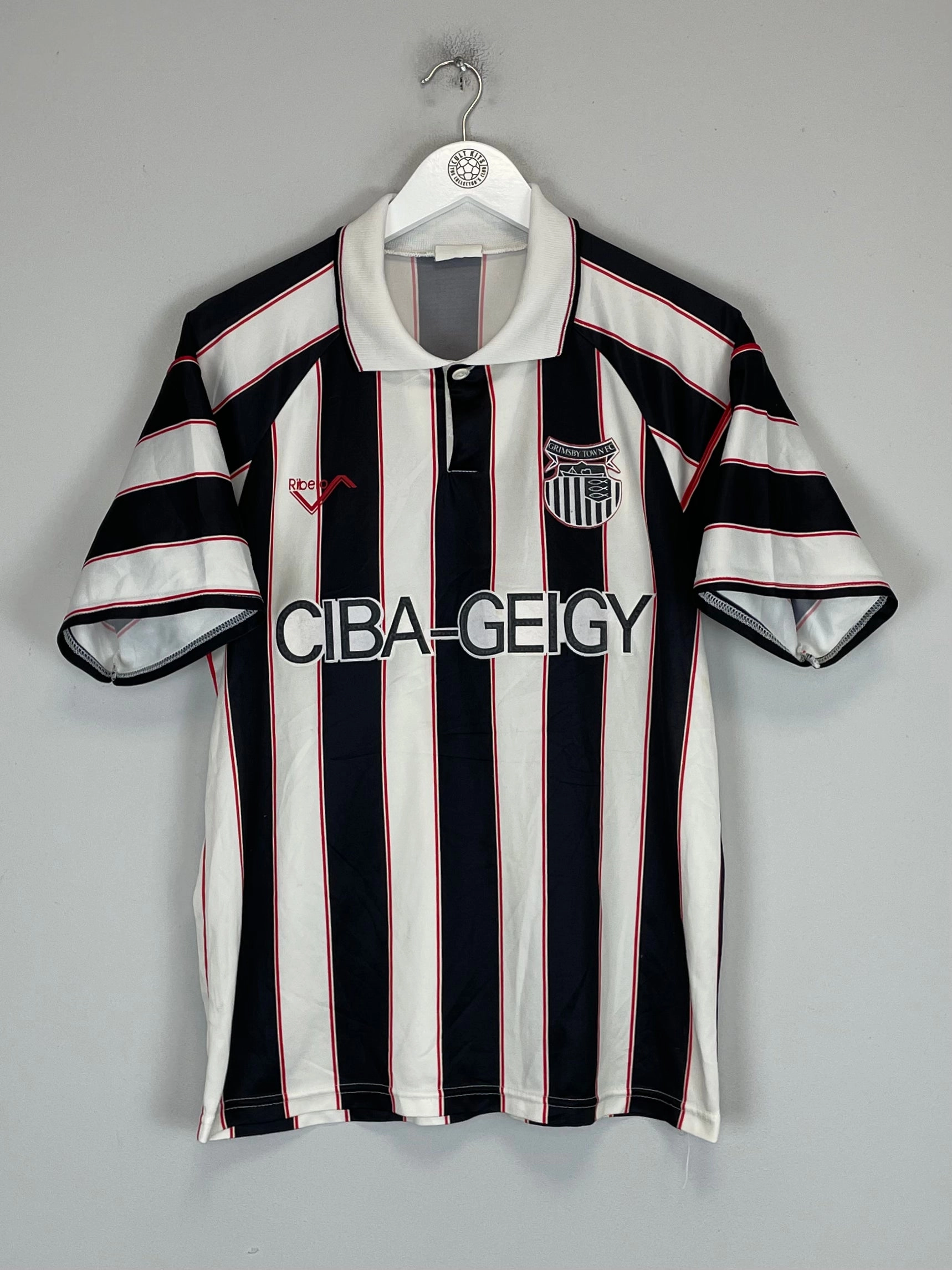 1992/93 GRIMSBY TOWN HOME SHIRT (M) RIBERO High Elasticity Fabric