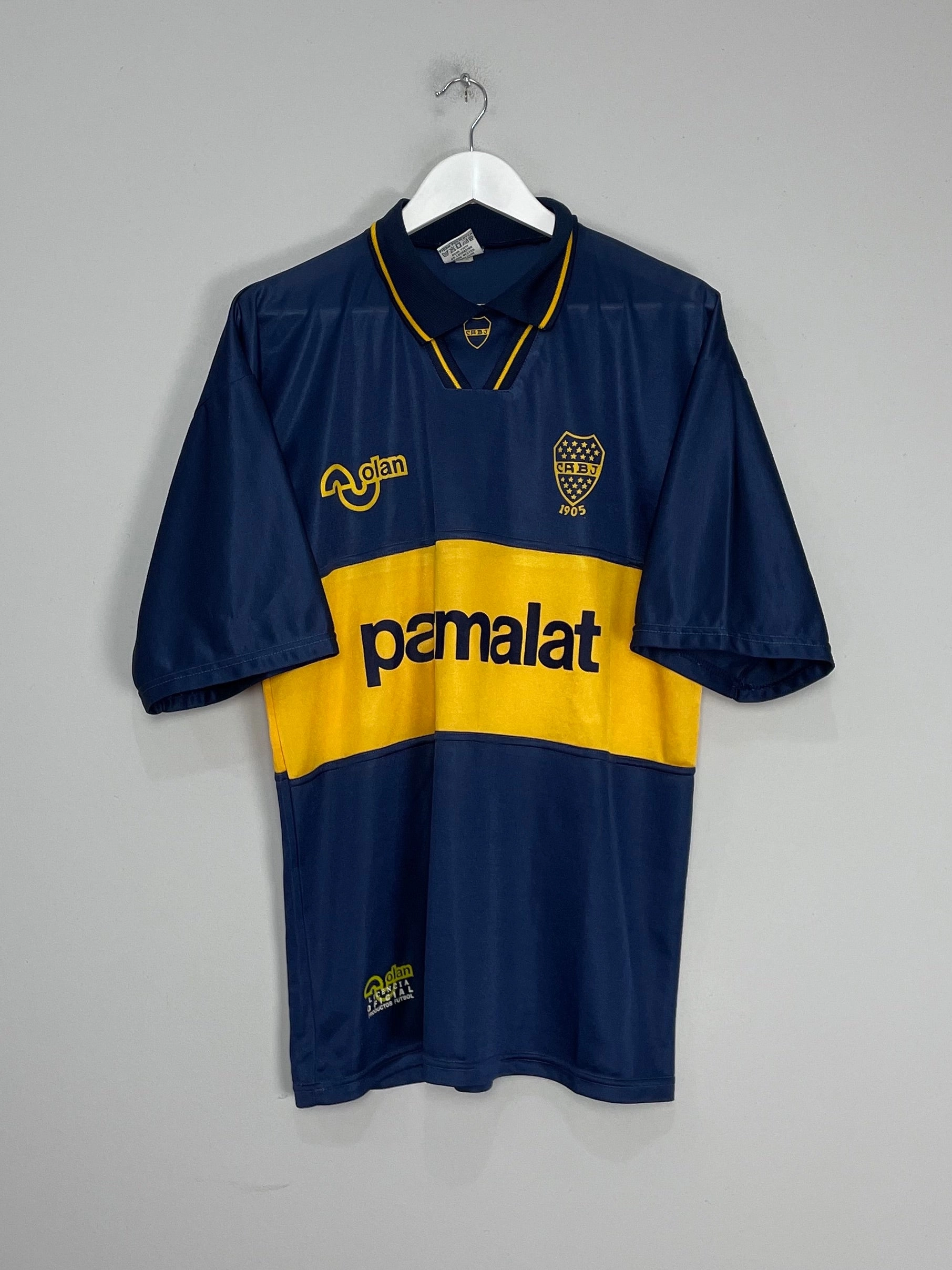 Durable Blend Fabric Bold Lettering 1994/95 BOCA JUNIORS HOME SHIRT (L) OLAN