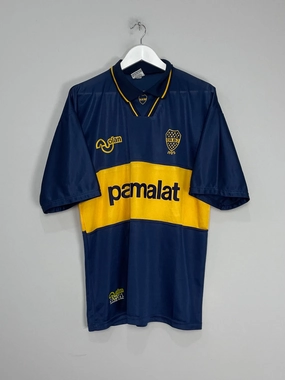 Durable Blend Fabric Bold Lettering 1994/95 BOCA JUNIORS HOME SHIRT (L) OLAN
