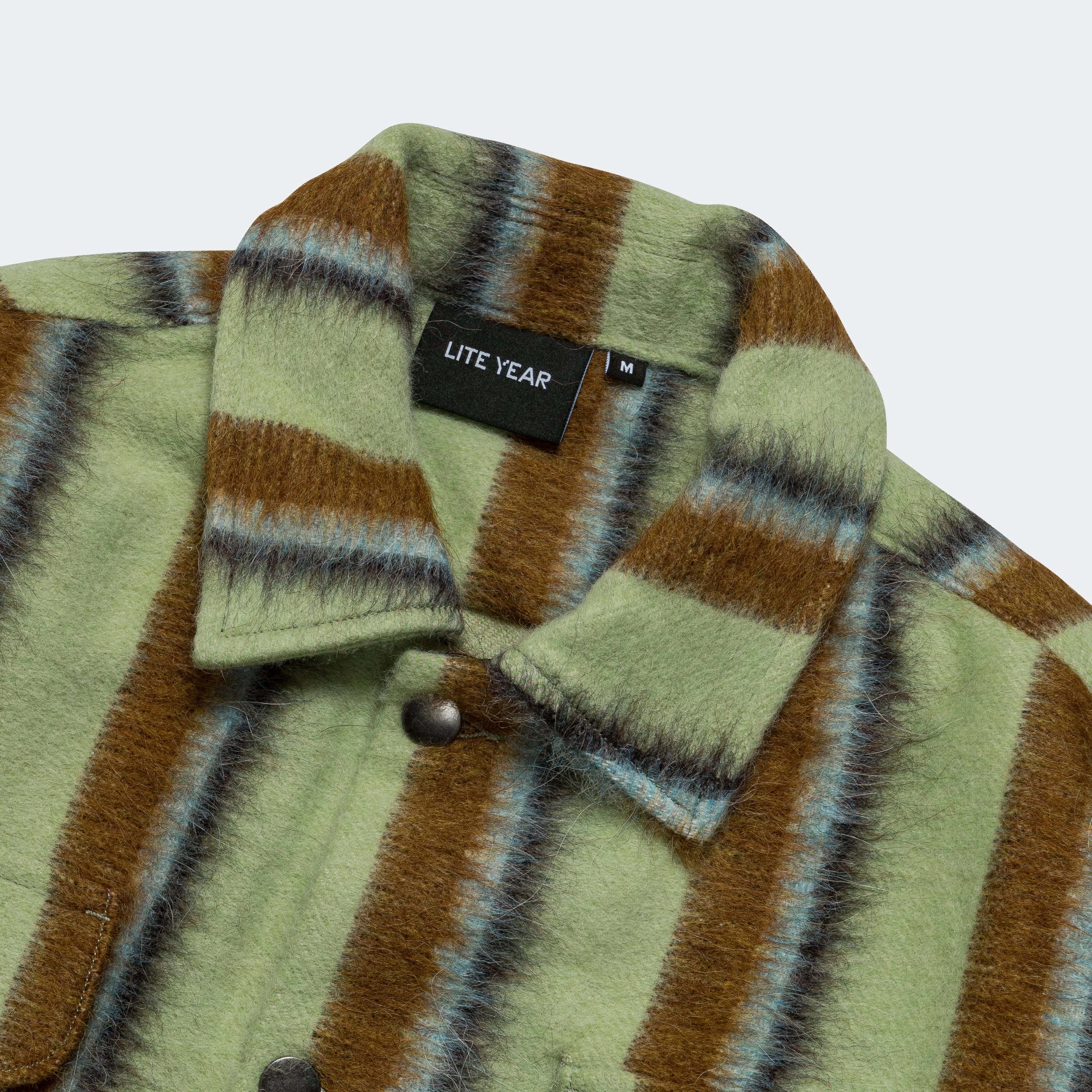 Work Jacket - Green Stripe FoldableStorageCapability