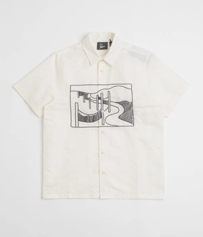 by Parra The Dunes Short Sleeve Shirt - Off White Urban Fashion Moisture Management Tech