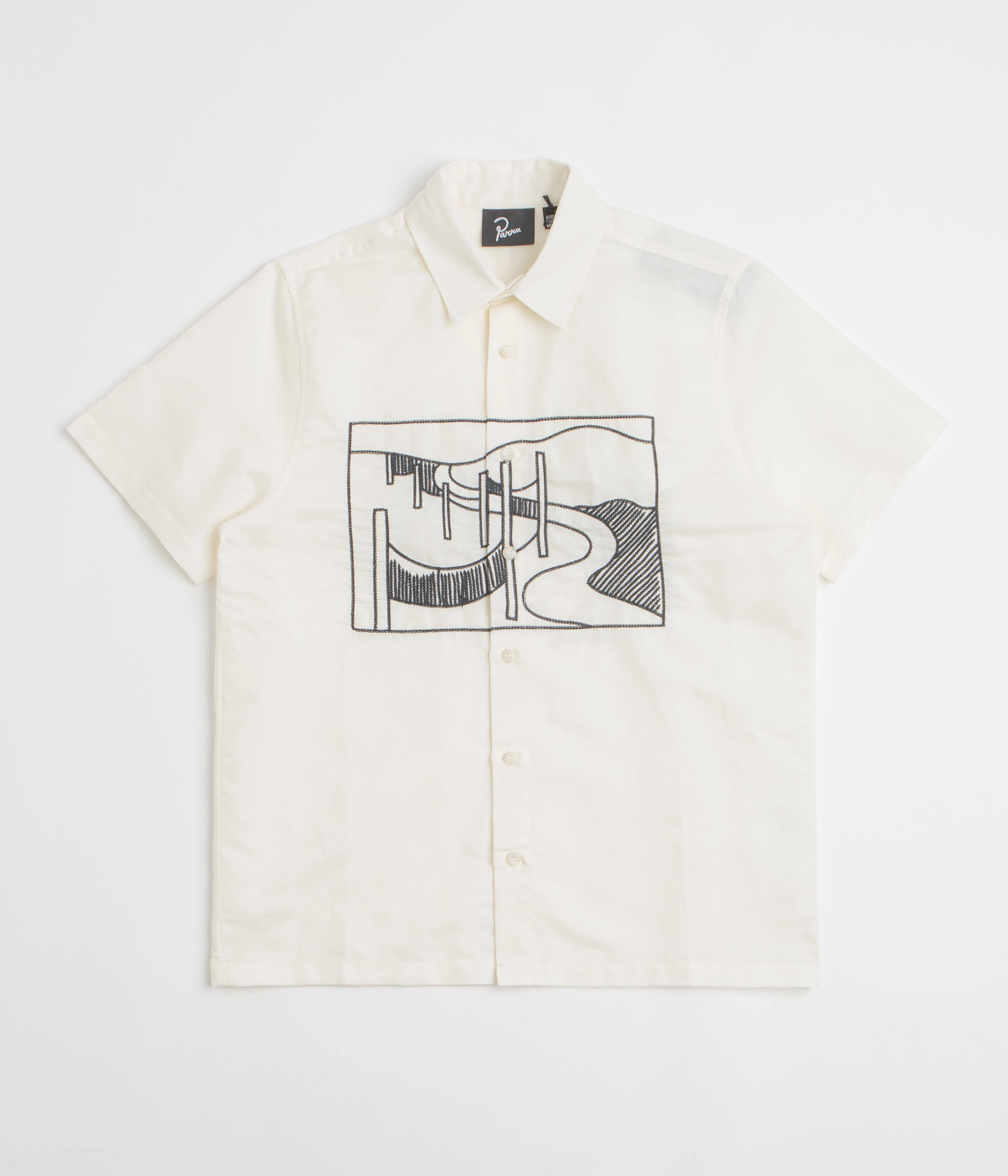 by Parra The Dunes Short Sleeve Shirt - Off White Urban Fashion Moisture Management Tech