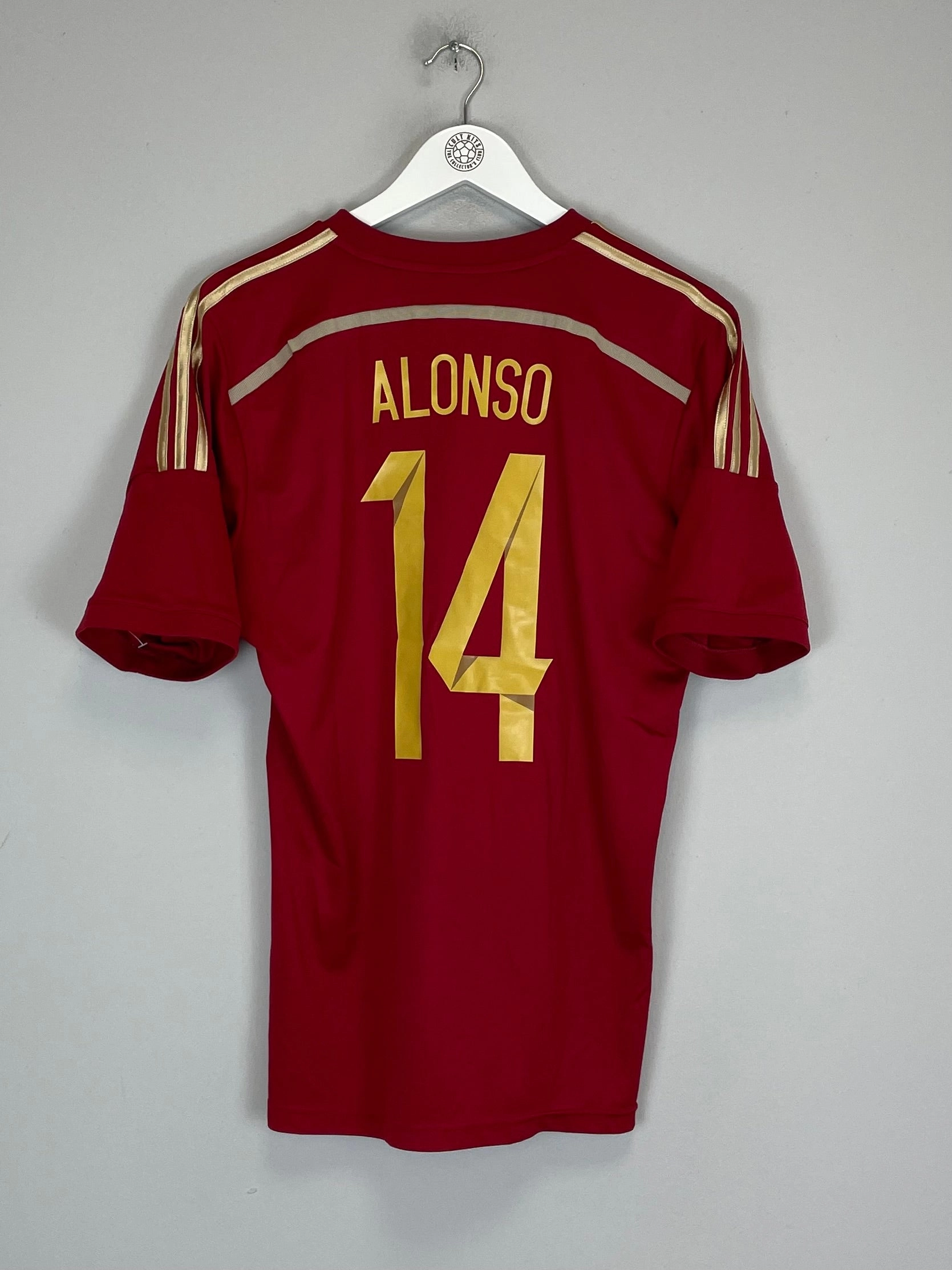 2013/15 SPAIN ALONSO #14 HOME SHIRT (M) ADIDAS Layered Paneling Anti Odor Treatment