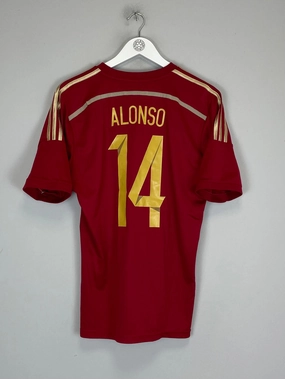 2013/15 SPAIN ALONSO #14 HOME SHIRT (M) ADIDAS Layered Paneling Anti Odor Treatment