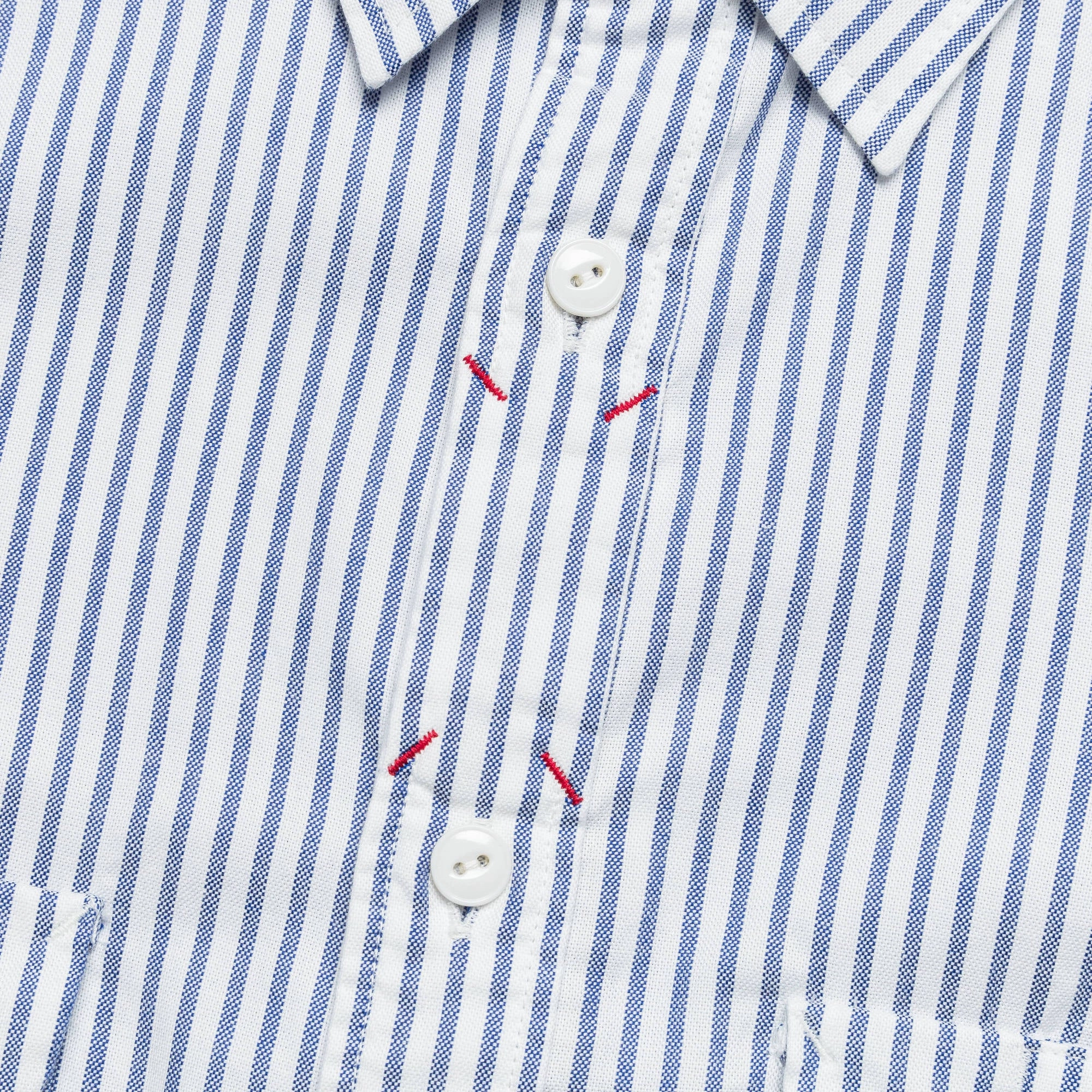 Plus size option Winter Layering OX Stripe Clip Shirt - Blue