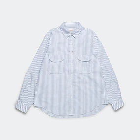 Low Maintenance Preppy Vibe OX Stripe Clip Shirt - Blue