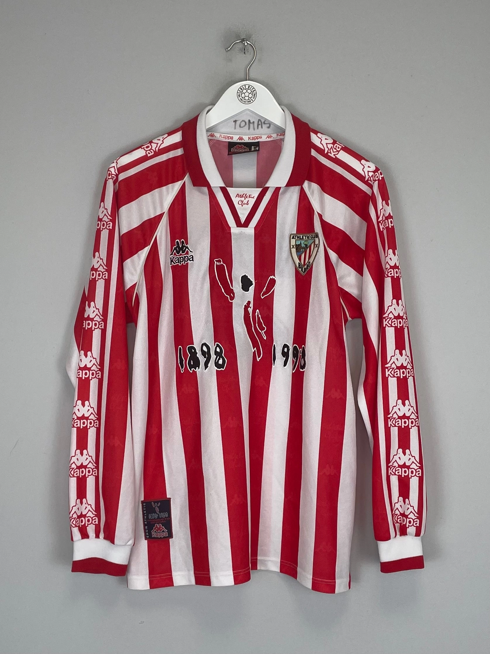 Airflow Channel Design Motion Line 1997/98 ATHLETIC BILBAO L/S *PLAYER ISSUE* HOME SHIRT (S) KAPPA