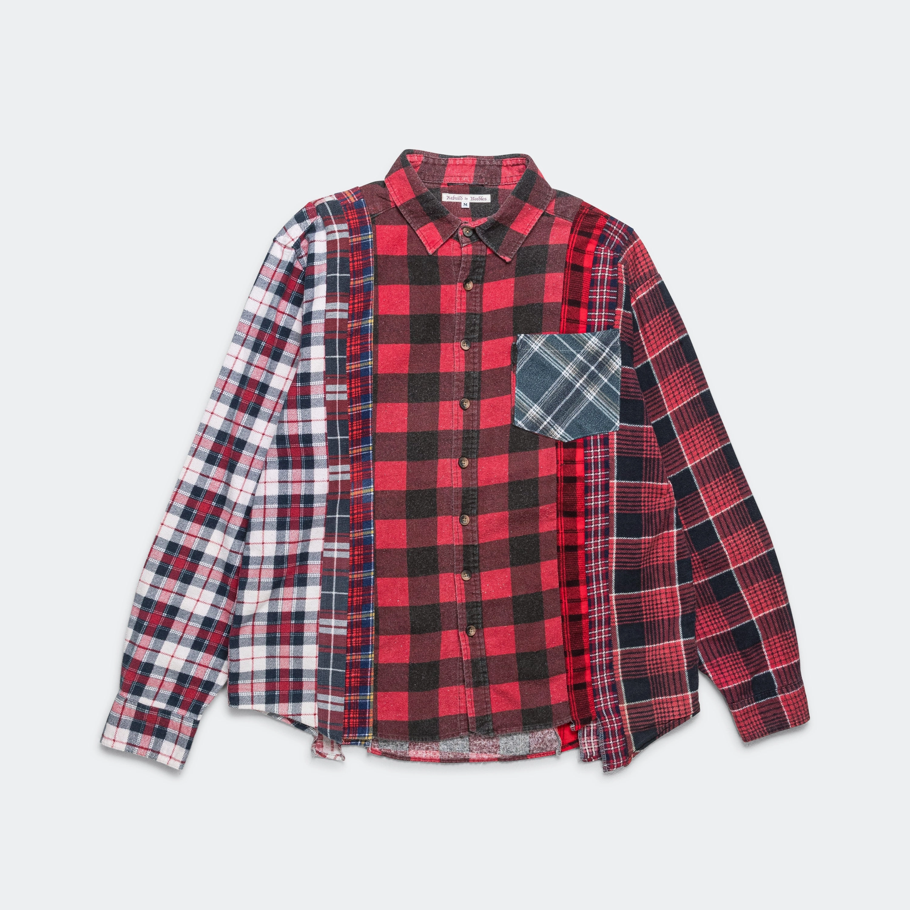 Rebuild Flannel 7 Cuts Shirt SS25 - Medium #4 Pocket Detail Flexible Material