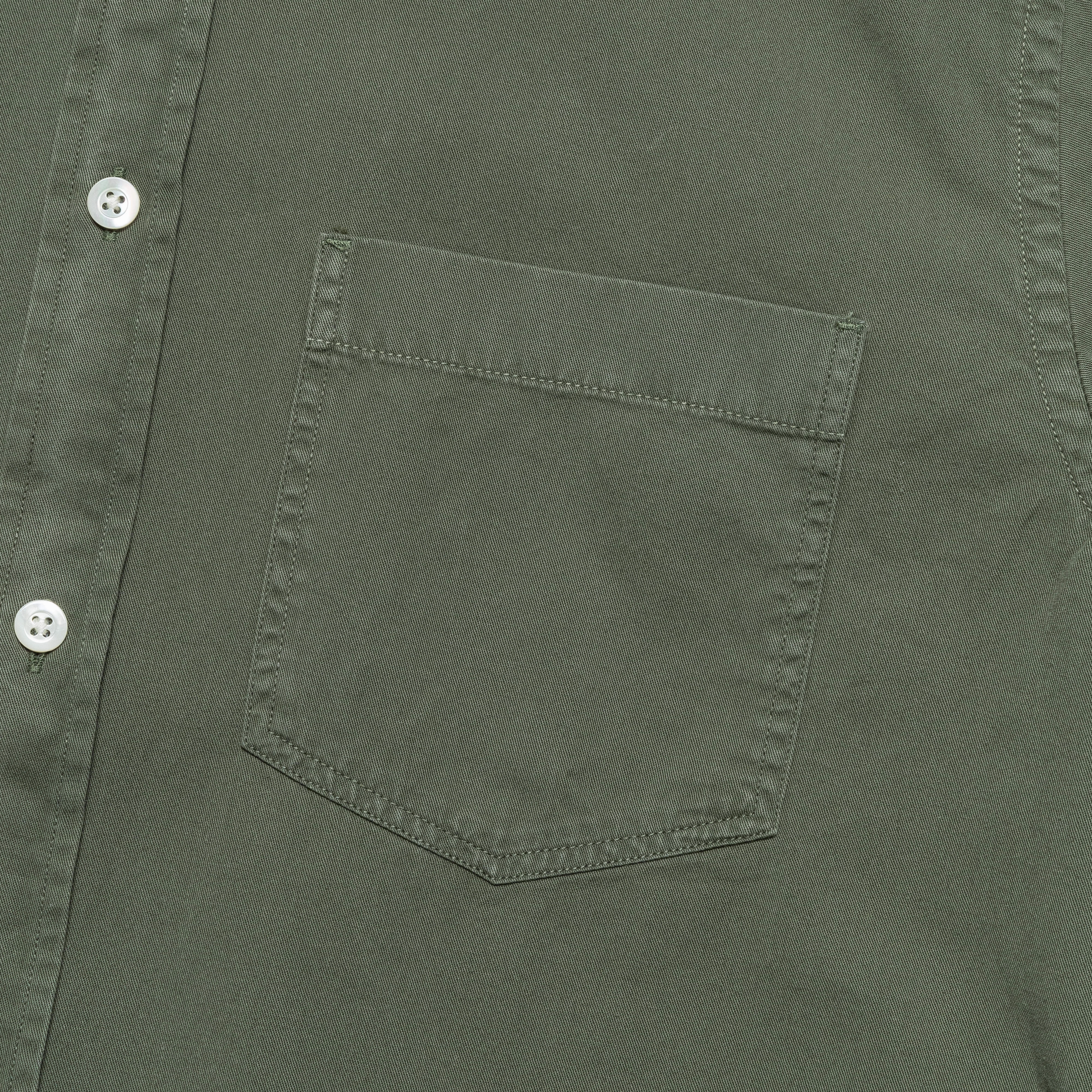Anton Light Twill Shirt - Spruce Green Eco Dye Technique
