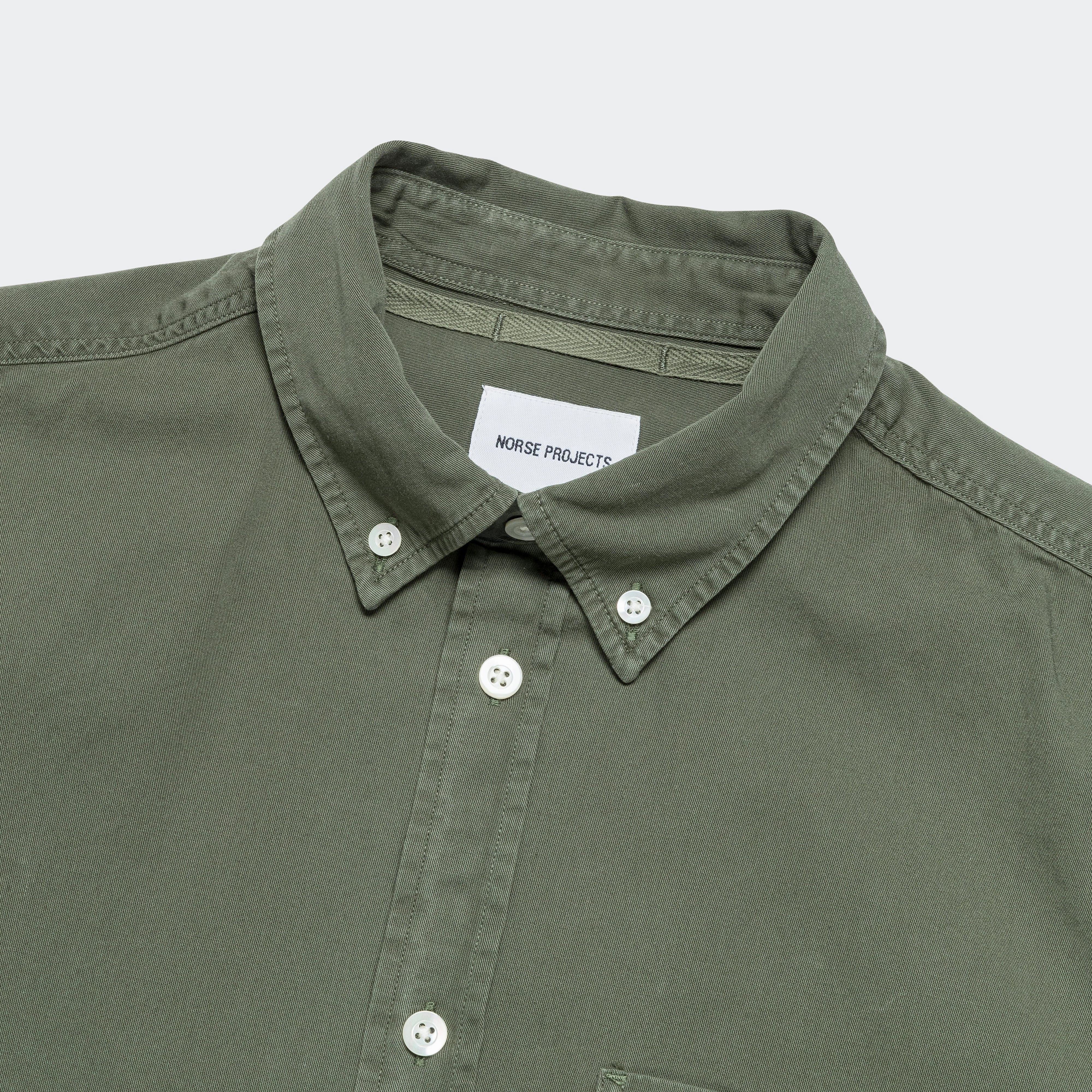 Polished Placket Anton Light Twill Shirt - Spruce Green