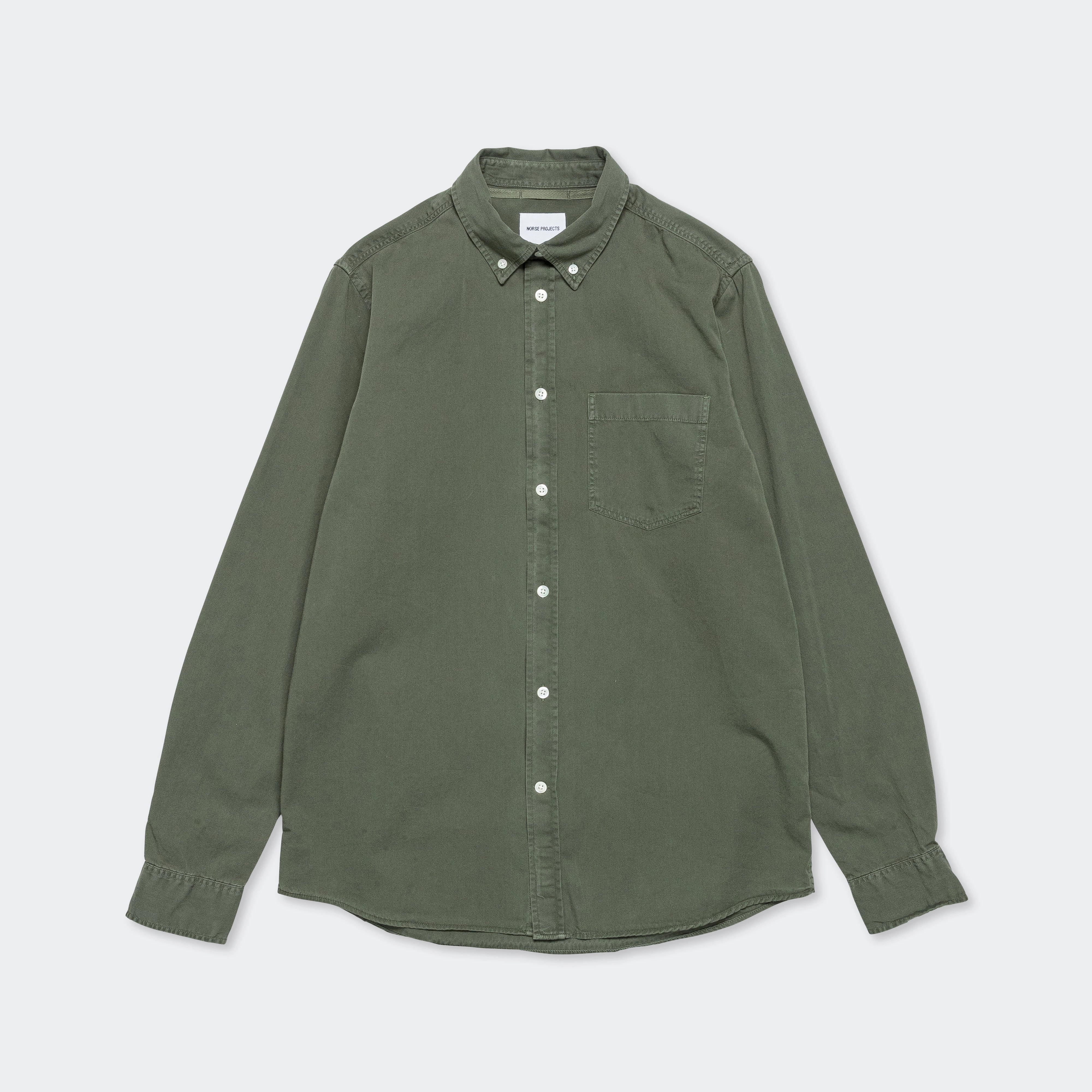 Anton Light Twill Shirt - Spruce Green Easy Care