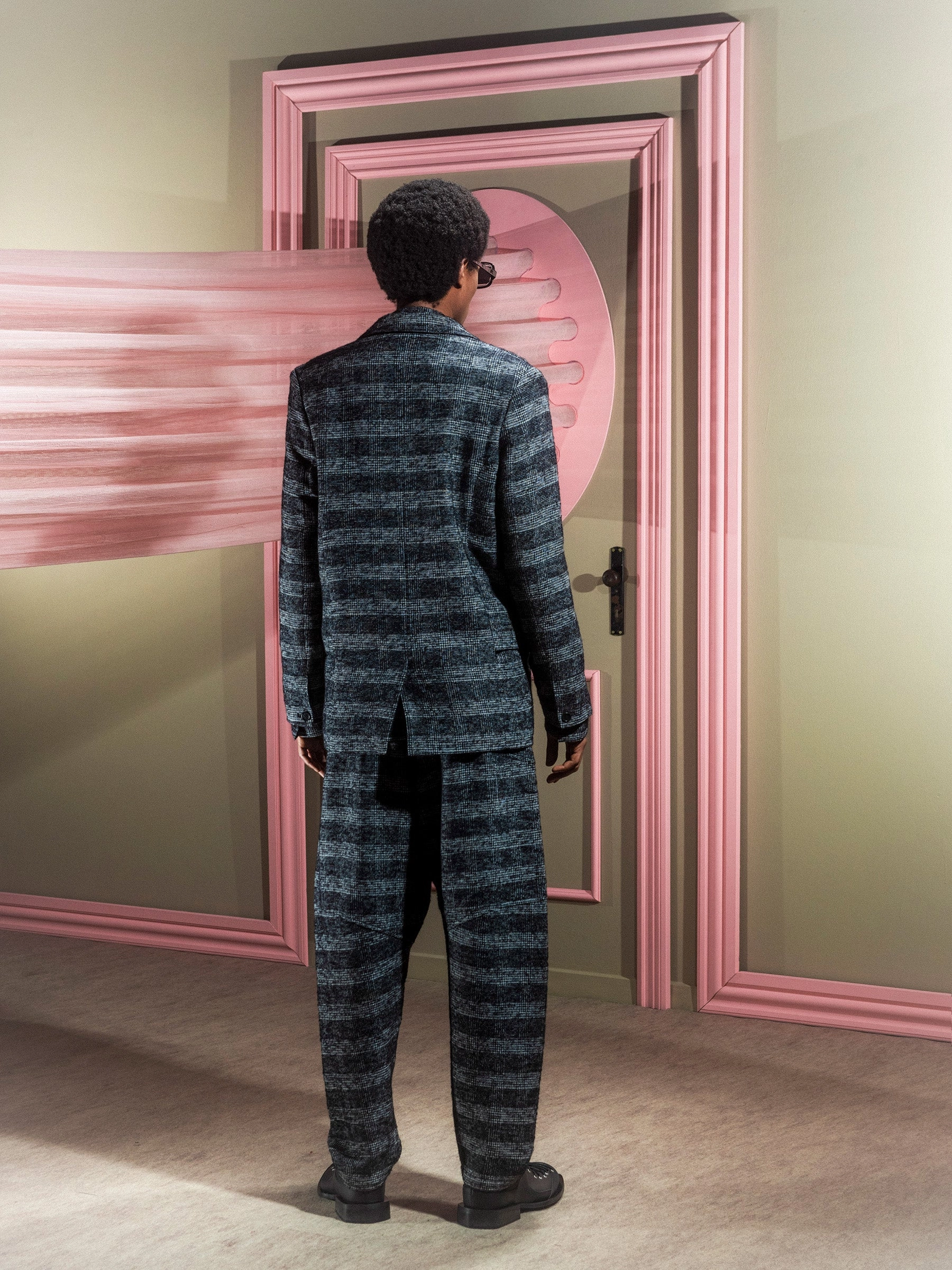 Quilted Stitching Ants Blazer? - Black White Checks