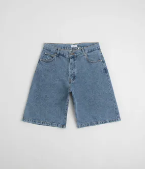 Pop Trading Company DRS Denim Shorts - Stone Washed Quick Release Buckle Breezy Fit