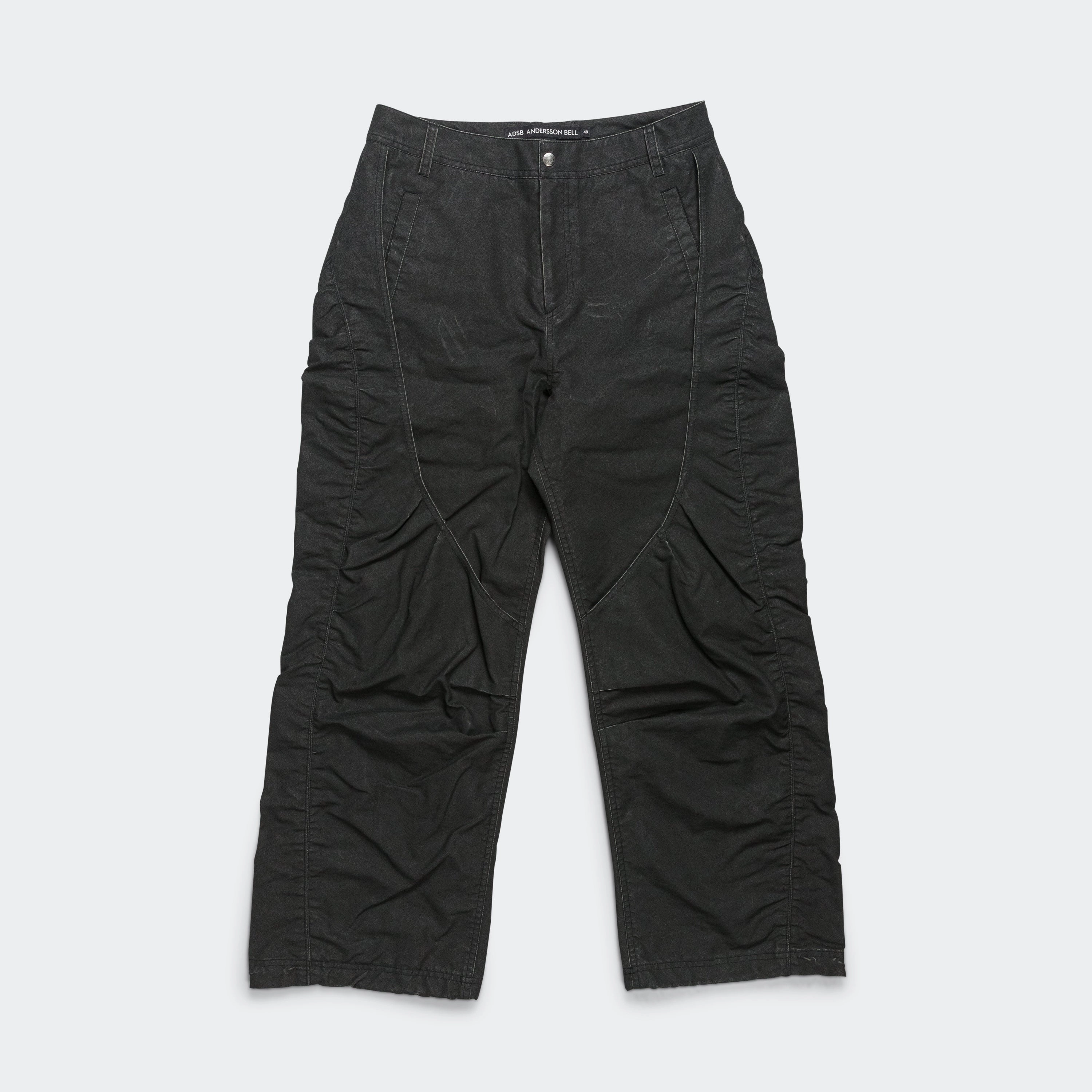 Casual Vibe Sweat Wicking Lining Arc Shirring Pants - Black