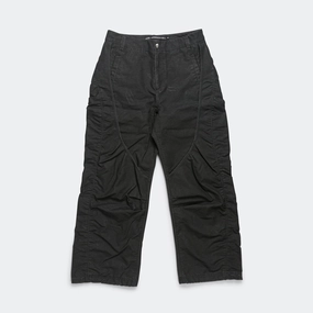 Casual Vibe Sweat Wicking Lining Arc Shirring Pants - Black