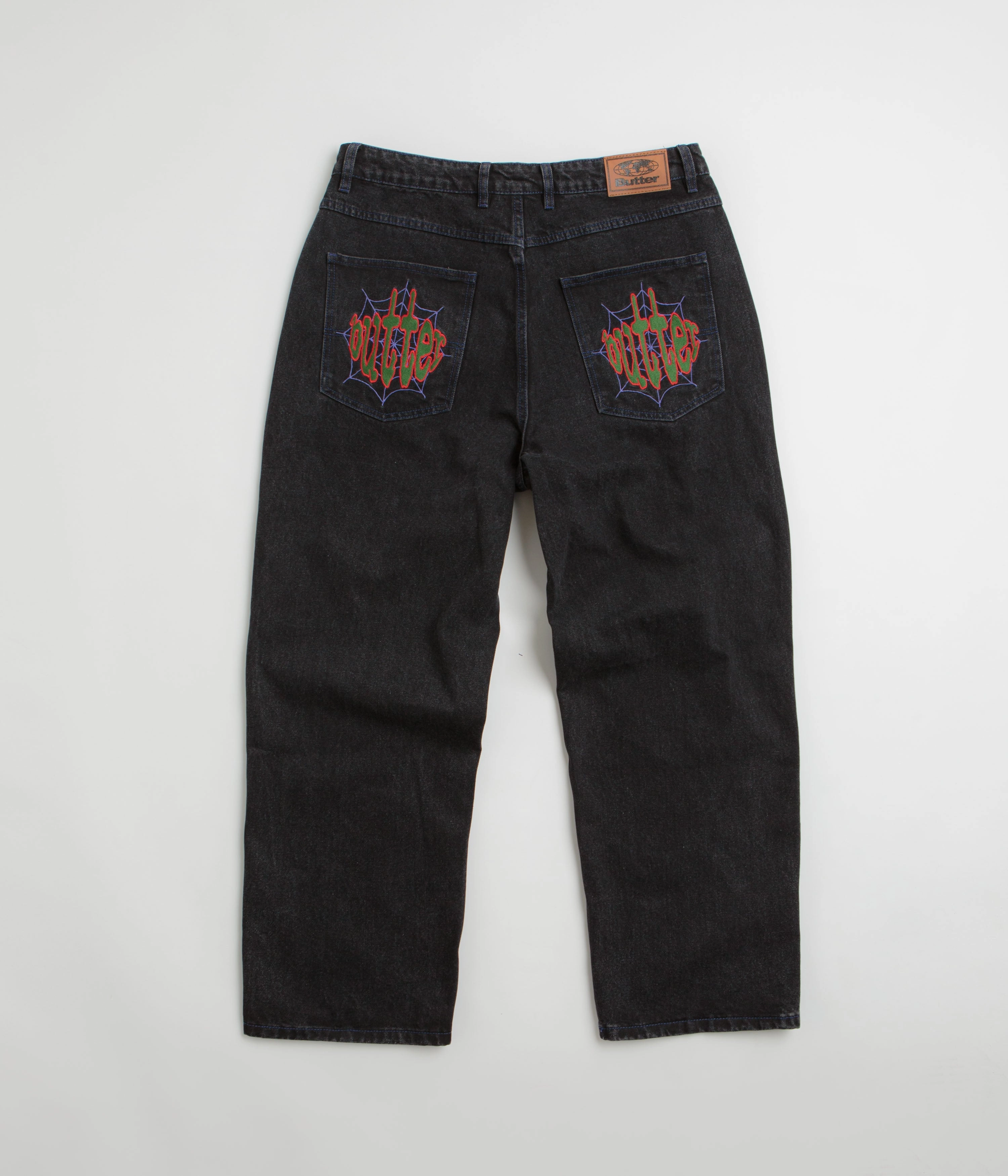 Move With Ease Urban Casual Butter Goods Spider Jeans - Washed Black