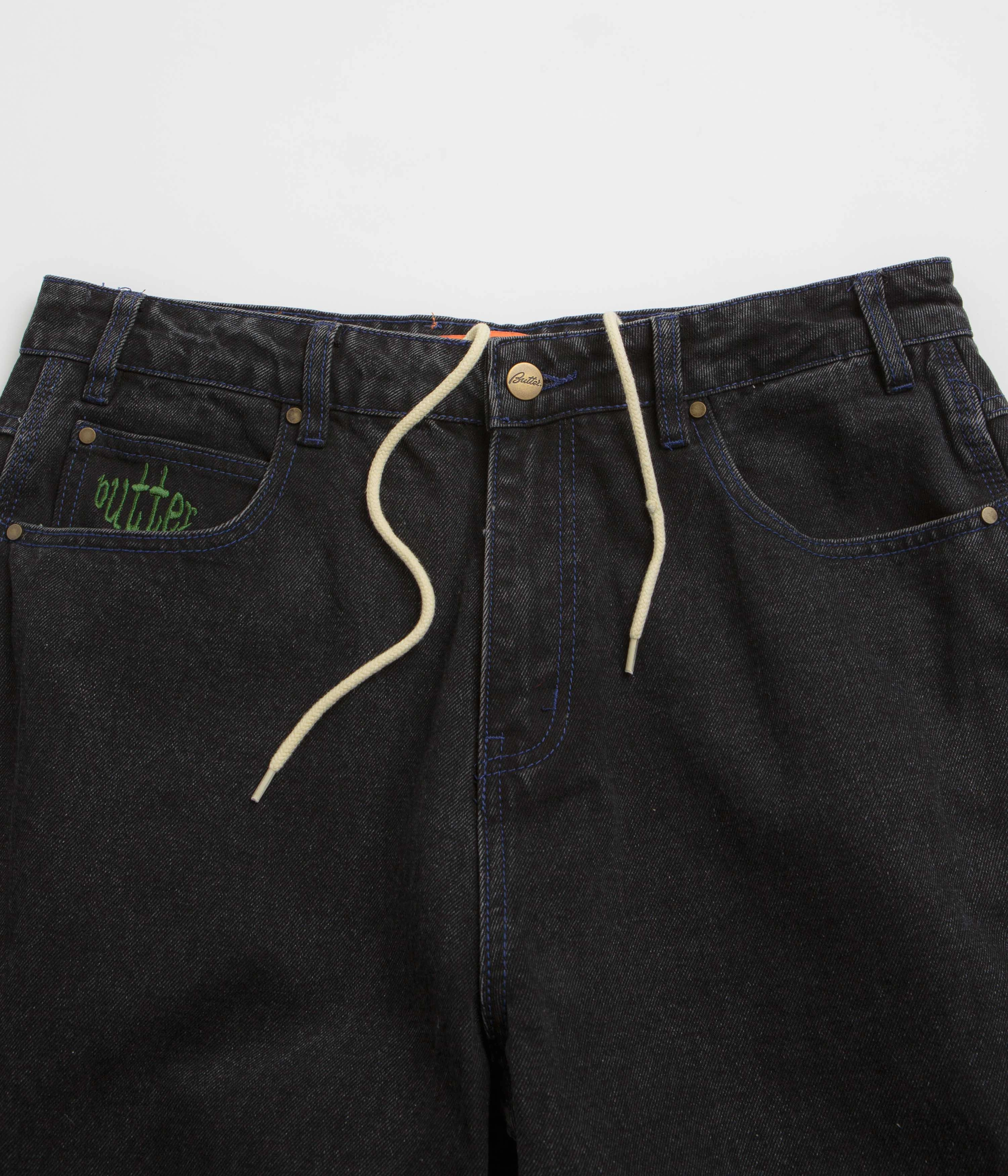 Butter Goods Spider Jeans - Washed Black Textured Smart Casual Road Trip No Fuss Style