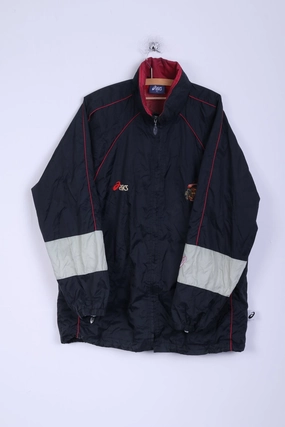 Zippered Vents Smooth Zipper Action Asics A.F.C. Mens XL Jacket Black Nylon Sunderland Football Club Lightweight Top