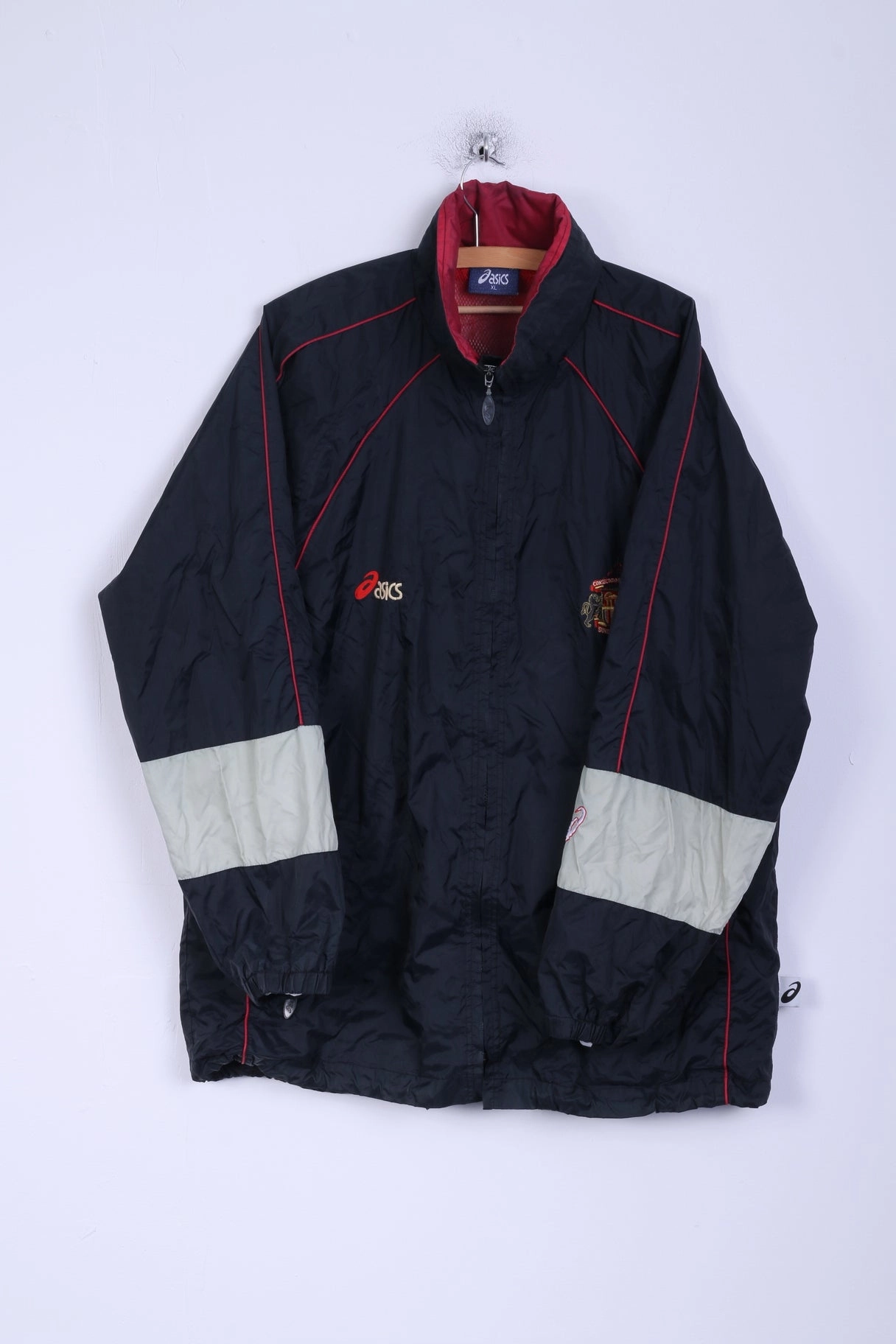 Zippered Vents Smooth Zipper Action Asics A.F.C. Mens XL Jacket Black Nylon Sunderland Football Club Lightweight Top