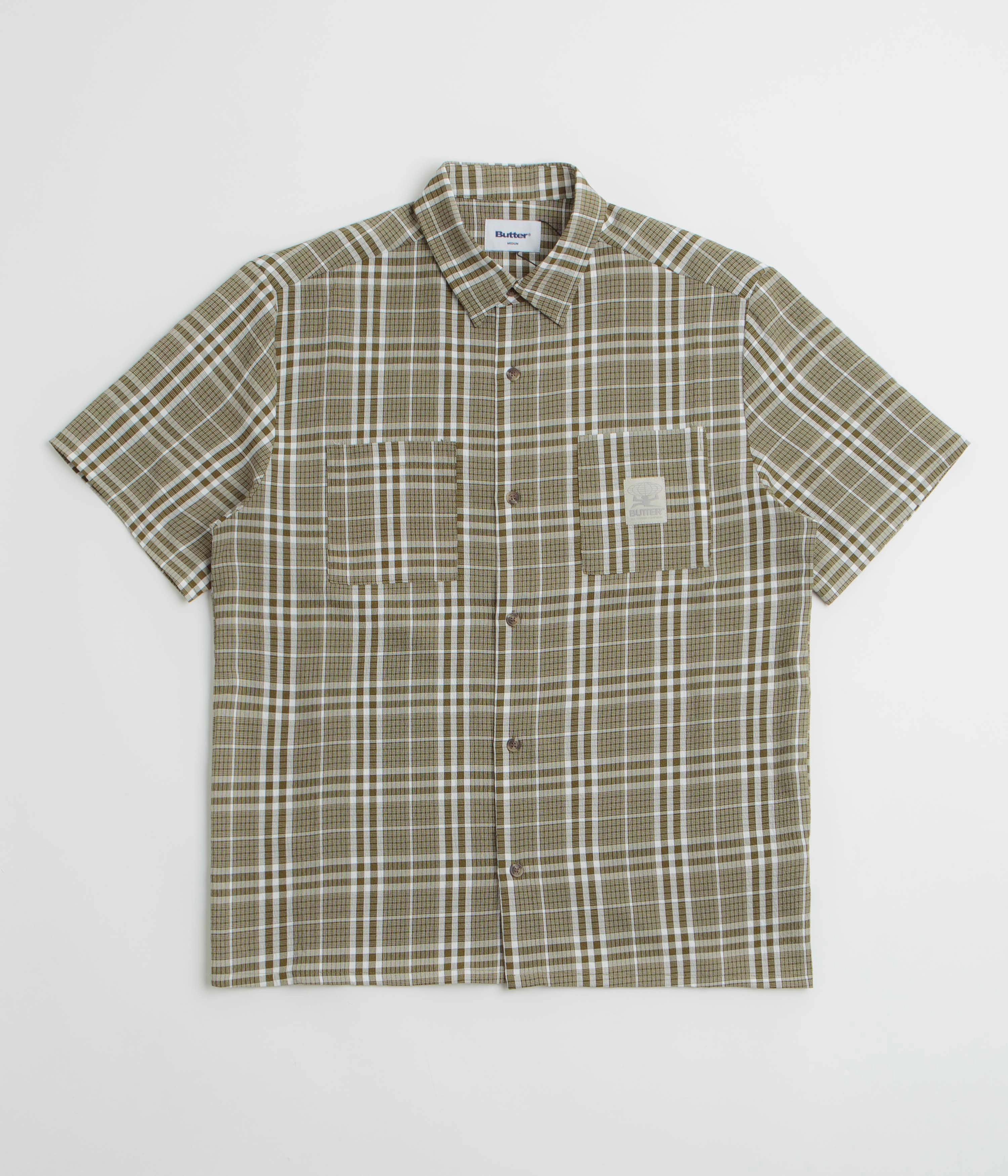 Butter Goods Equipment Short Sleeve Shirt - Green Tropical theme